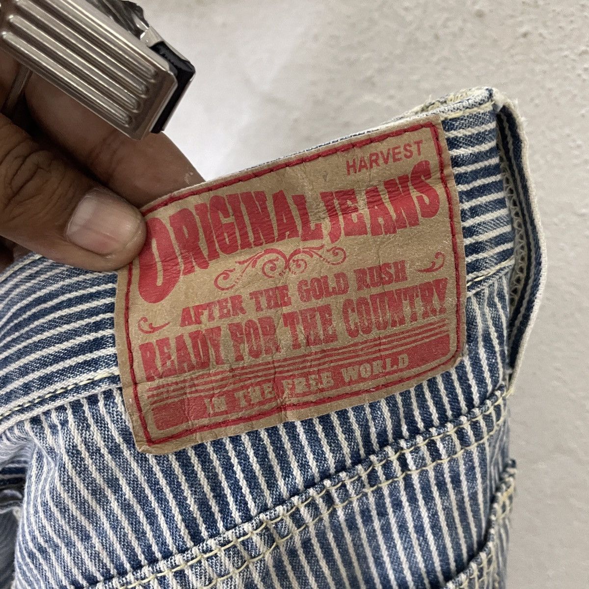 Japanese Brand Vintage Gold Rush Japan Hickory Stripe Pants Size US 33 - 6 Thumbnail