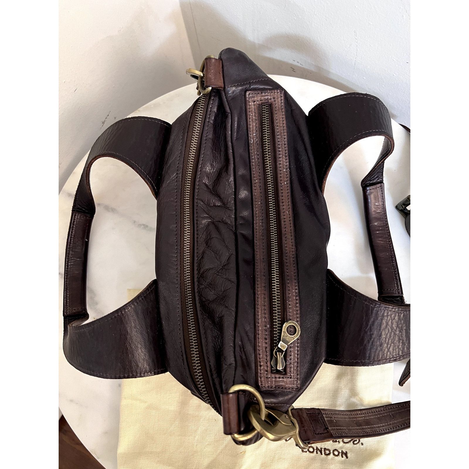Jas MB 2009 Jas M.B. London WINGS Small Traveler Leather Bag Brown Size ONE SIZE - 2 Thumbnail