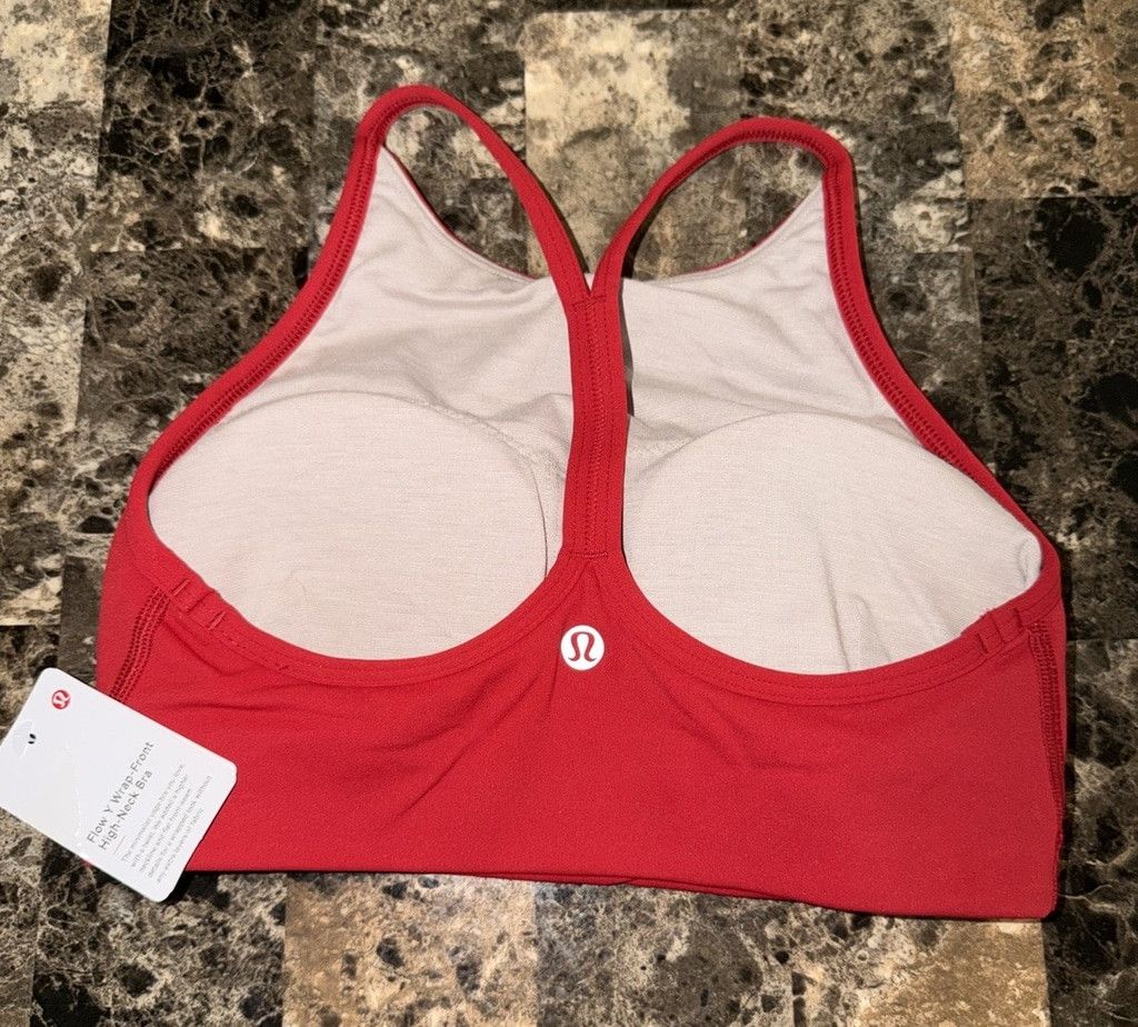 Lululemon LULULEMON FLOW Y WRAP FRONT HIGH NECK BRA RED COLOR SZ 4 NWT Size ONE SIZE - 1 Thumbnail
