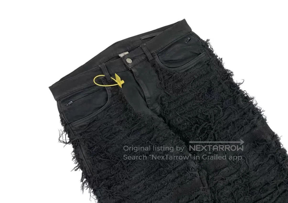 Blackmeans Black Frayed Denim Pants with Stud Accents Size 32. Size US 32 / EU 48 - 3 Thumbnail