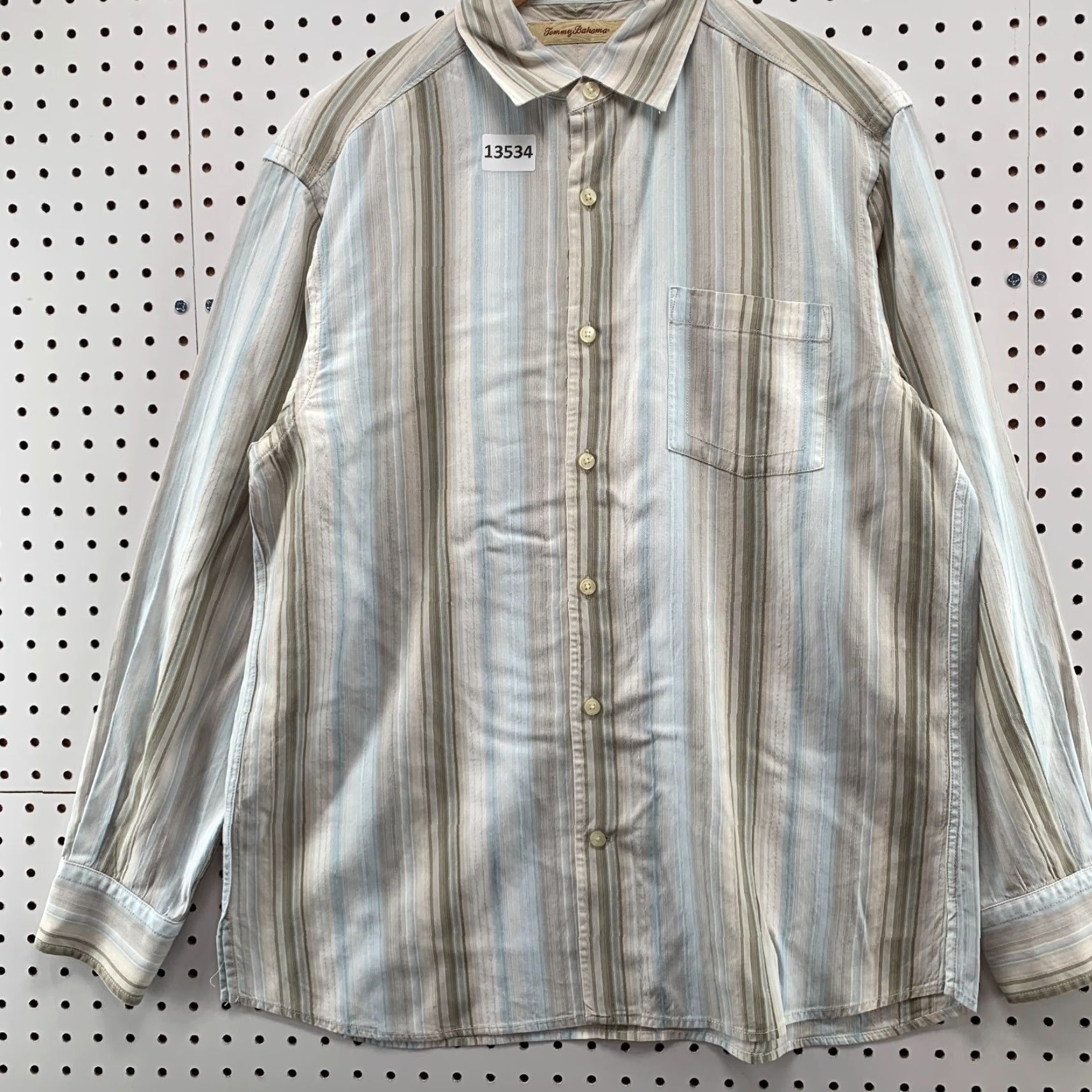 Tommy Bahama Tommy Bahama Adult Long Sleeve Striped Shirt Size Medium Adult Snap Button M Size US M / EU 48-50 / 2 - 5 Thumbnail