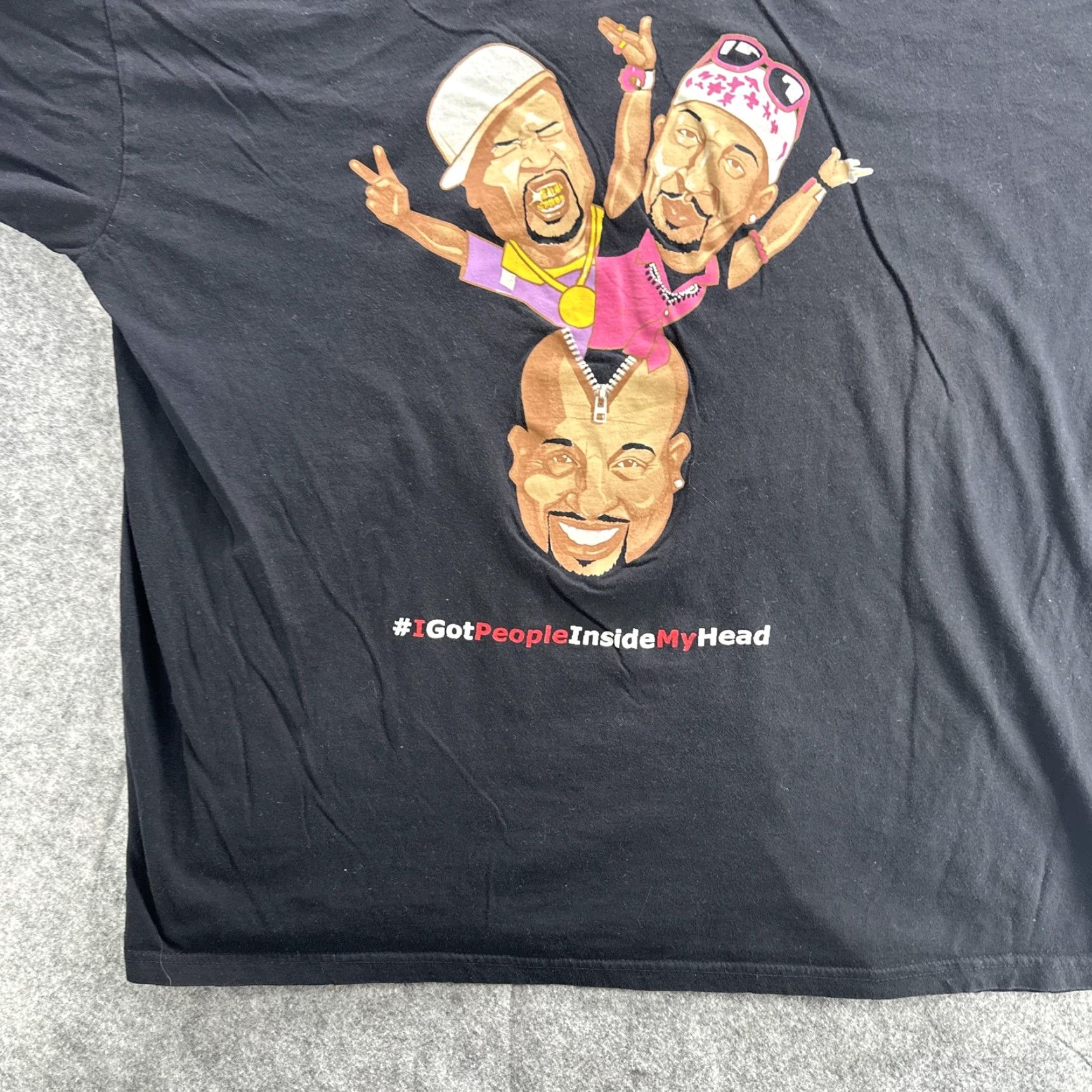 Hanes VINTAGE Hanes Black Graphic T-Shirt Mens XL Short Sleeve Hip Hop Comedy Parody 90s Size US XL / EU 56 / 4 - 4 Thumbnail