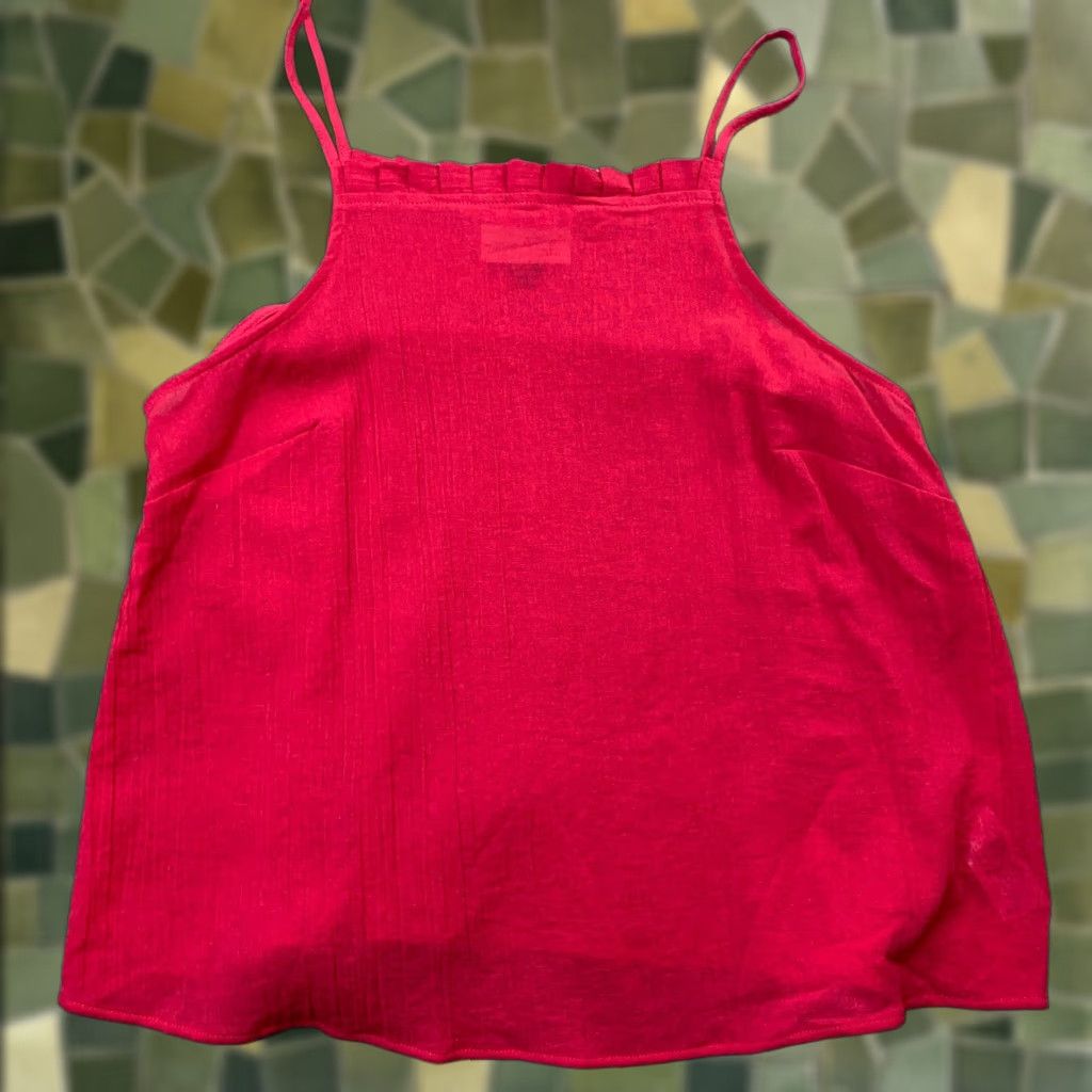 Vintage Universal Thread Shirt Womens Medium Red Blouse Spaghetti Strap Semi-Sheer Top Size M / US 6-8 / IT 42-44 - 1 Thumbnail