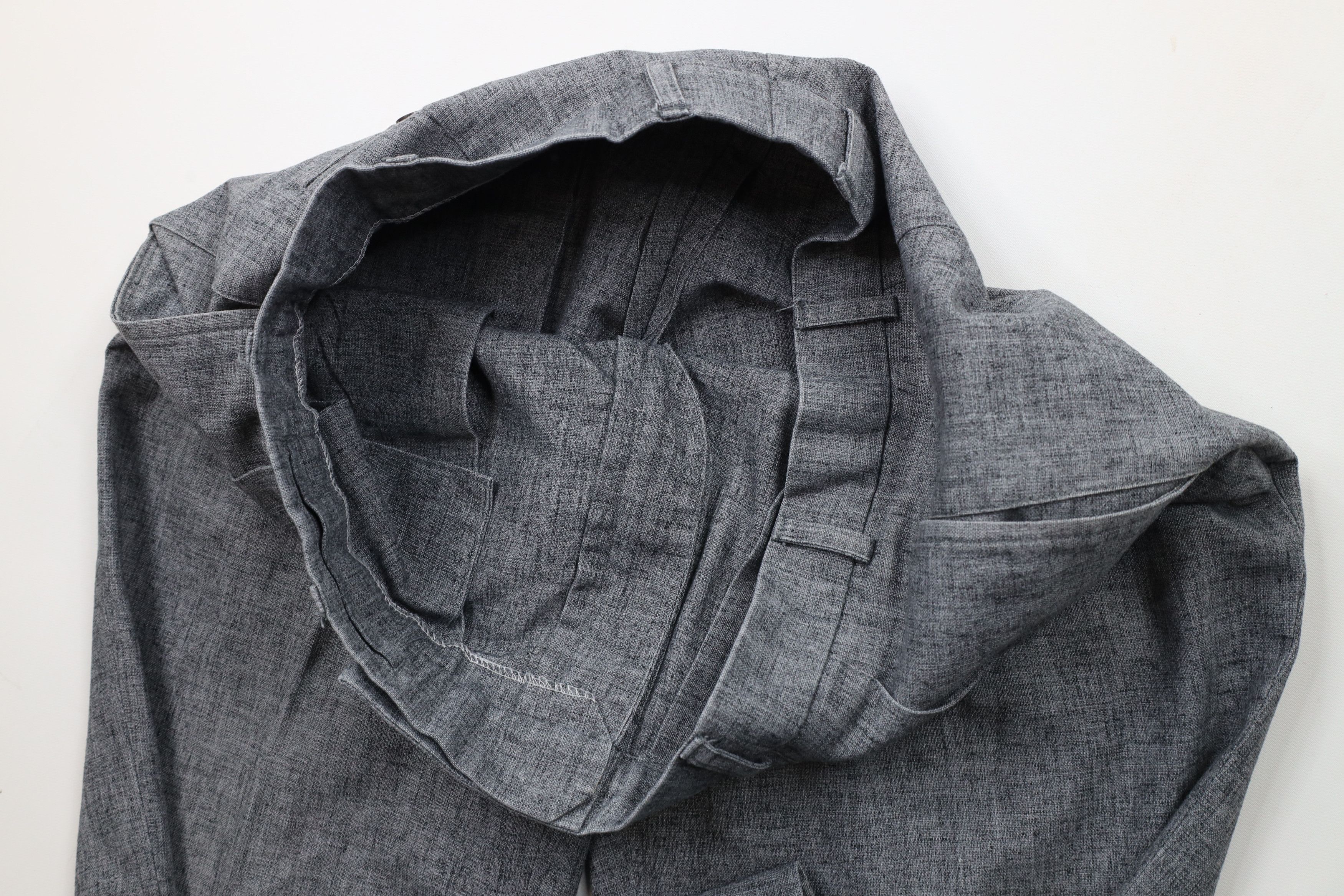 Vintage Vintage 90s Streetwear Linen Pleated Chino Pants Gray Size US 34 / EU 50 - 8 Thumbnail