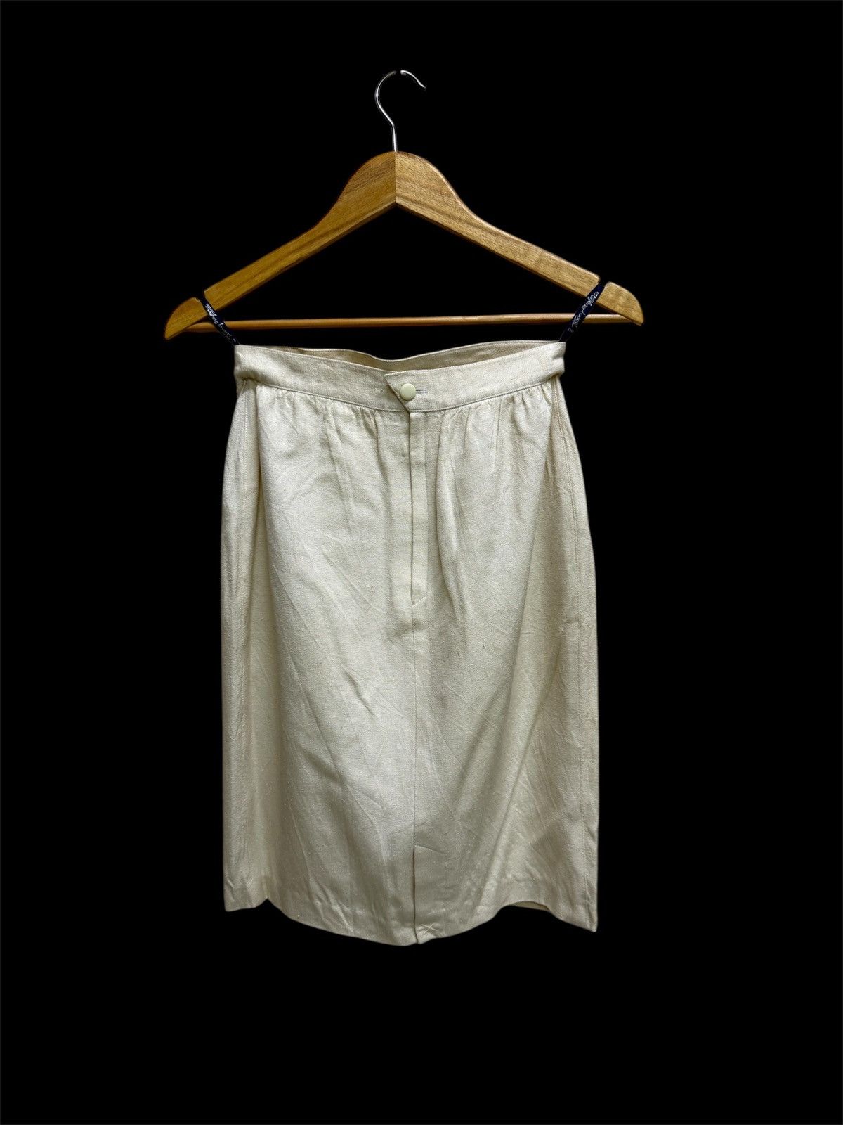 Thierry Mugler Vintage Thierry Mugler Linen Blend Cream Pencil Skirt Size 24" / US 00 / IT 34 - 1 Thumbnail