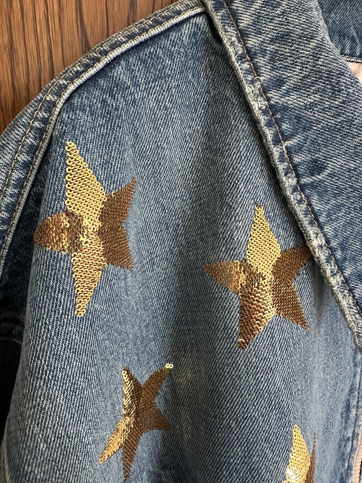 Celine SS22 Celine embroidered star denim jacket union wash XL Size US XL / EU 56 / 4 - 15 Thumbnail