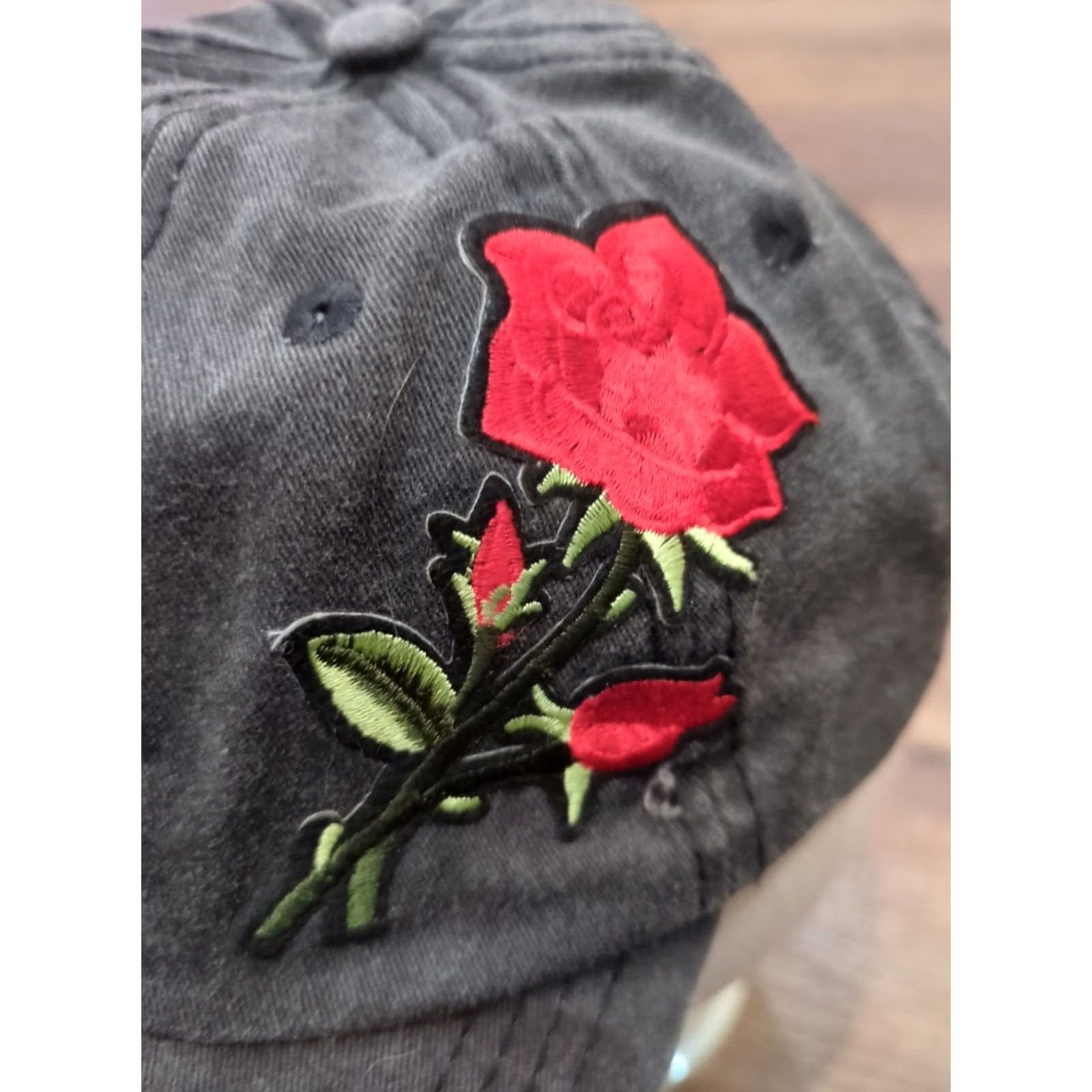 Vintage David And Young Rose Floral Denim Baseball Hat Adjustable Women's Blue Cap Size ONE SIZE - 2 Thumbnail