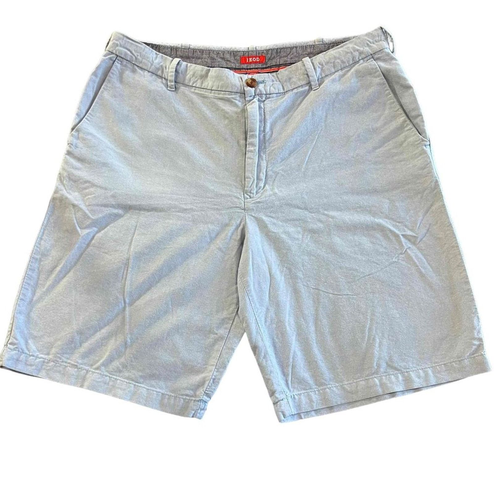 Izod IZOD Chino Shorts Mens Waist 36 Light Blue Flat Front Size US 36 / EU 52 - 2 Thumbnail