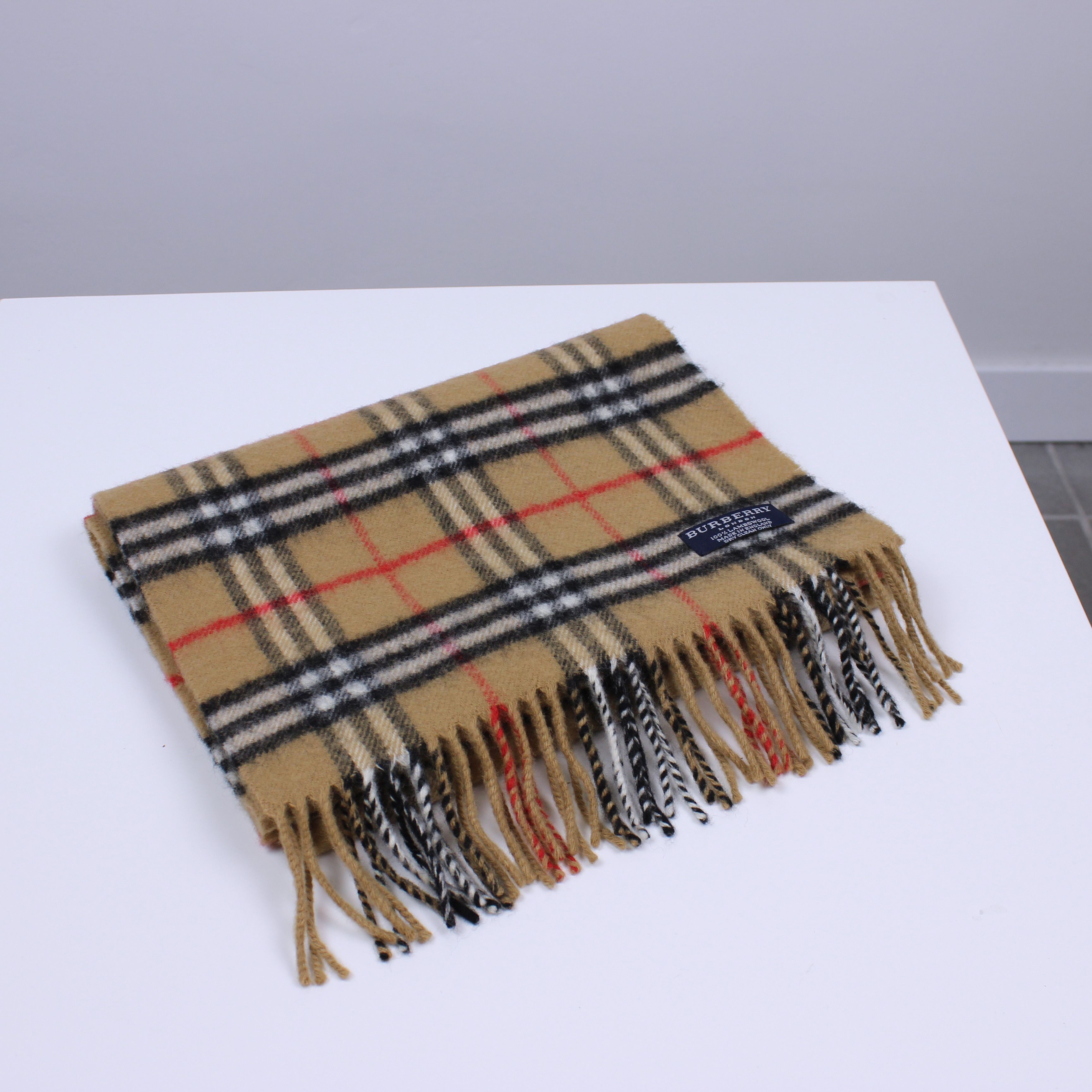 Burberry Burberry vintage scarf men pure lambswool beige Size ONE SIZE - 1 Thumbnail