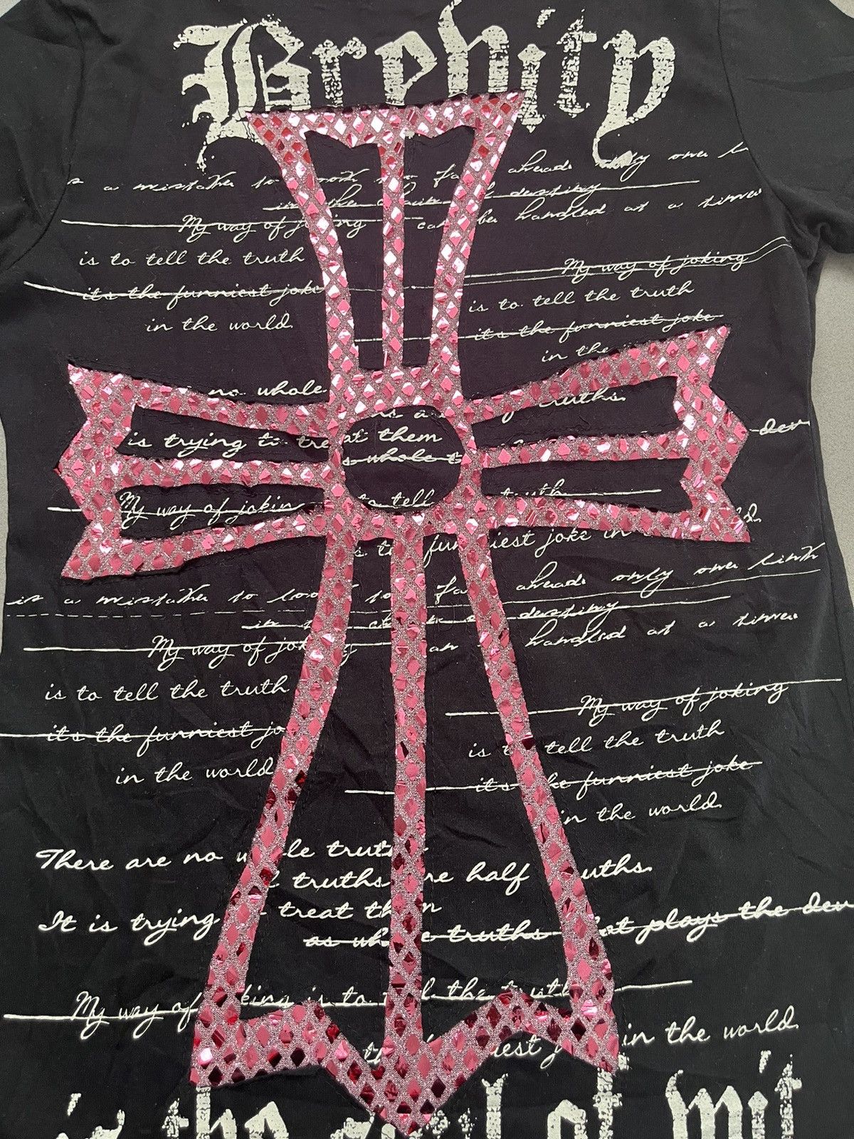 If Six Was Nine Japanese~Lazy Daisy Gothic Punk Cross Y2k Style T-Shirt Size M / US 6-8 / IT 42-44 - 4 Thumbnail