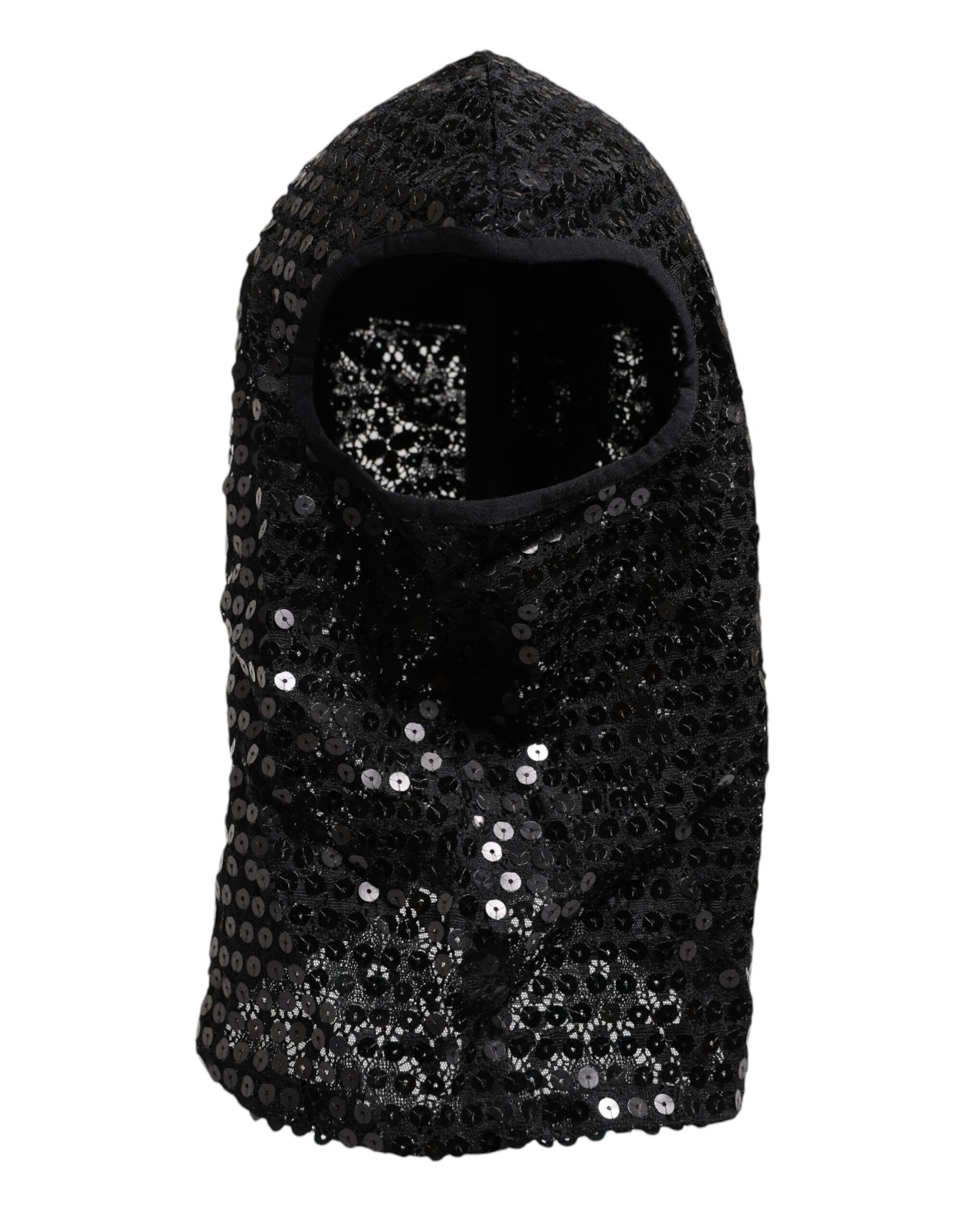 Dolce & Gabbana Black Sequined Nylon Ski Mask Balaclava Men's Hat Size ONE SIZE - 1 Thumbnail