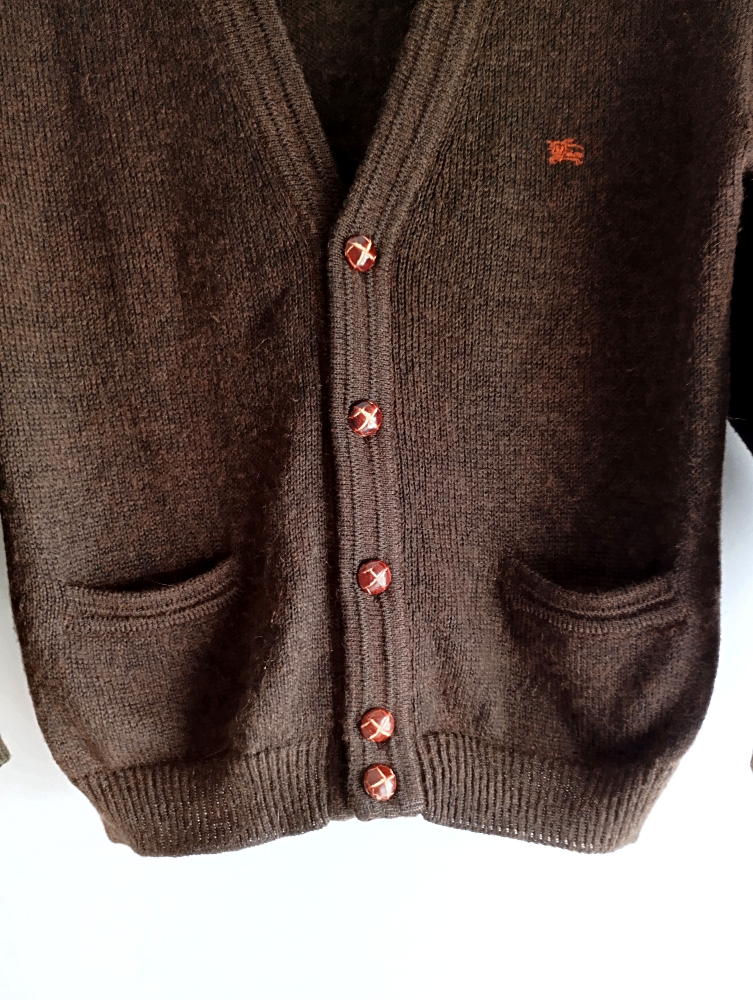 Burberry Burberrys 90s Button Down Brown Vintage Cardigan Size US L / EU 52-54 / 3 - 5 Thumbnail