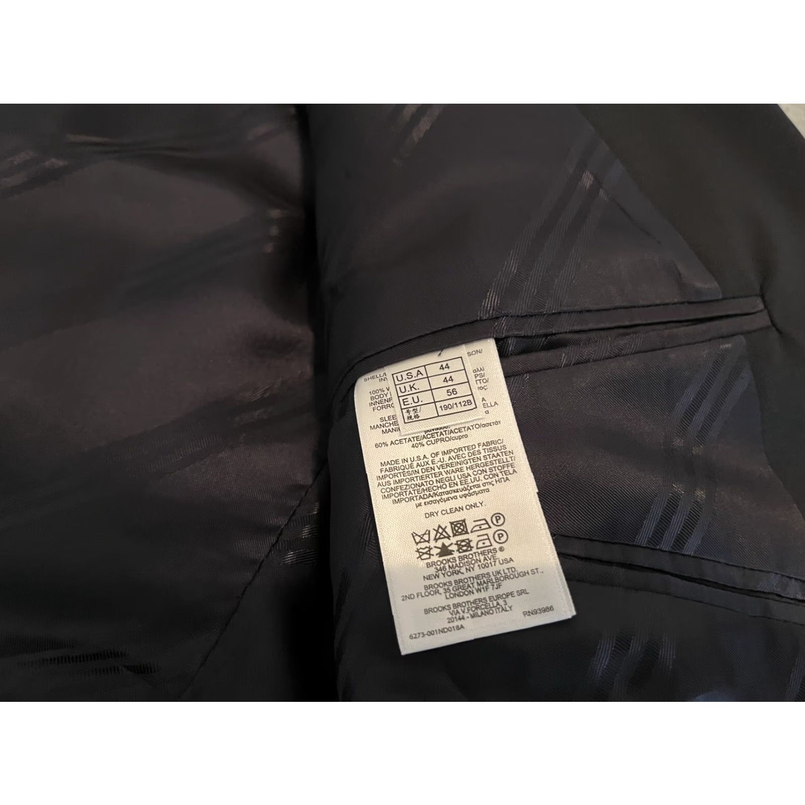 Brooks Brothers Brooks Brothers 1818 Madison Vitale Barberis Canonico Jacket Blazer Coat Mens 44 Blazer Mens 44 Black/Dark Navy Wool 2-Button Vintage? Size 44R - 5 Thumbnail