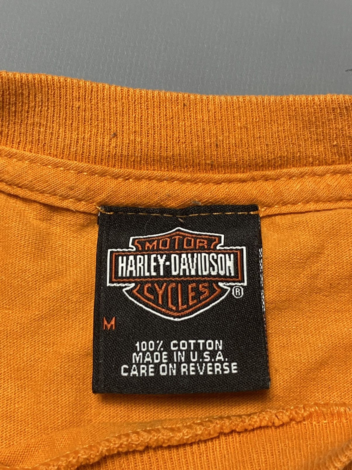 Harley Davidson 2000s Harley Davidson T-Shirt Graphic Print Orange USA Sz M Size US M / EU 48-50 / 2 - 14 Thumbnail