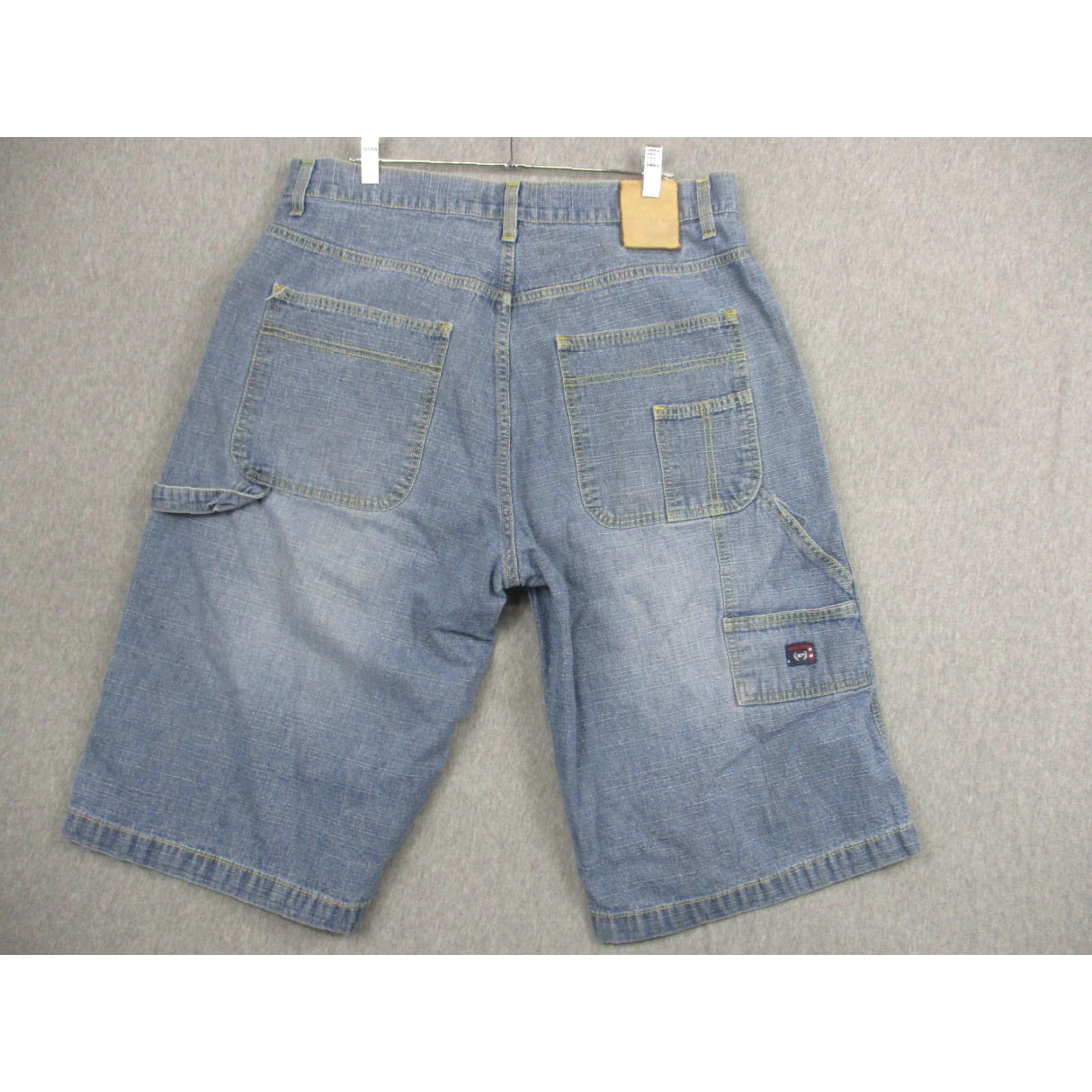 Phat Farm Phat Farm Shorts Mens 34 Blue Denim Carpenter Utility Hammer Loop Relaxed Jeans Size US 34 / EU 50 - 7 Thumbnail