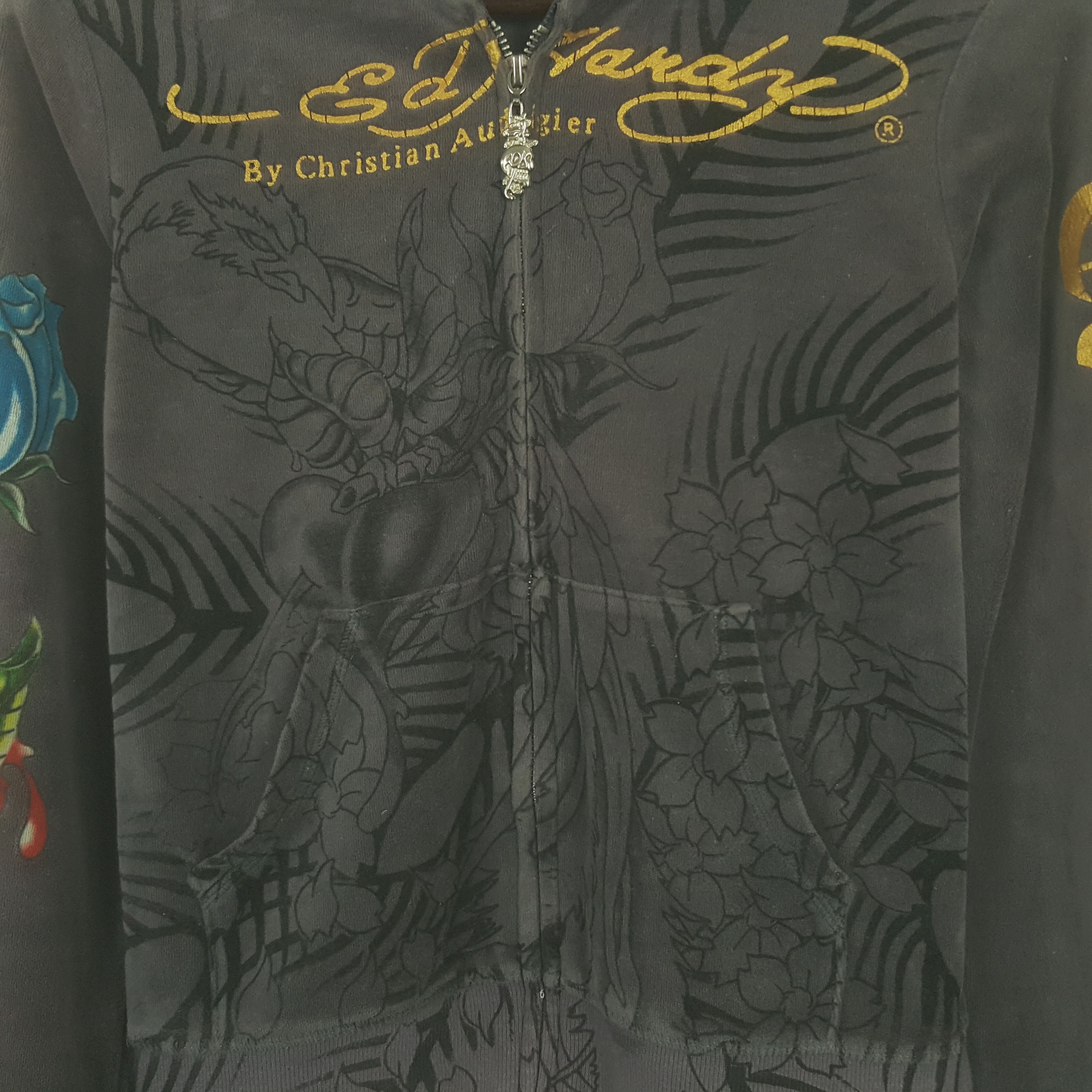 Christian Audigier × Ed Hardy × Vintage Vintage Ed Hardy Zipper Jacket Hoodies Size XS / US 0-2 / IT 36-38 - 2 Thumbnail