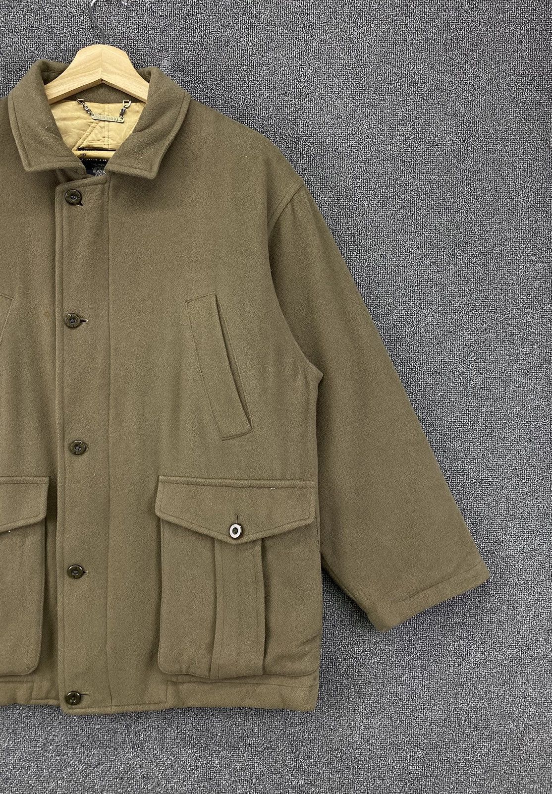 Burberry Vintage 90s Burberry Flaps Pocket Wool Jacket Size US L / EU 52-54 / 3 - 4 Thumbnail