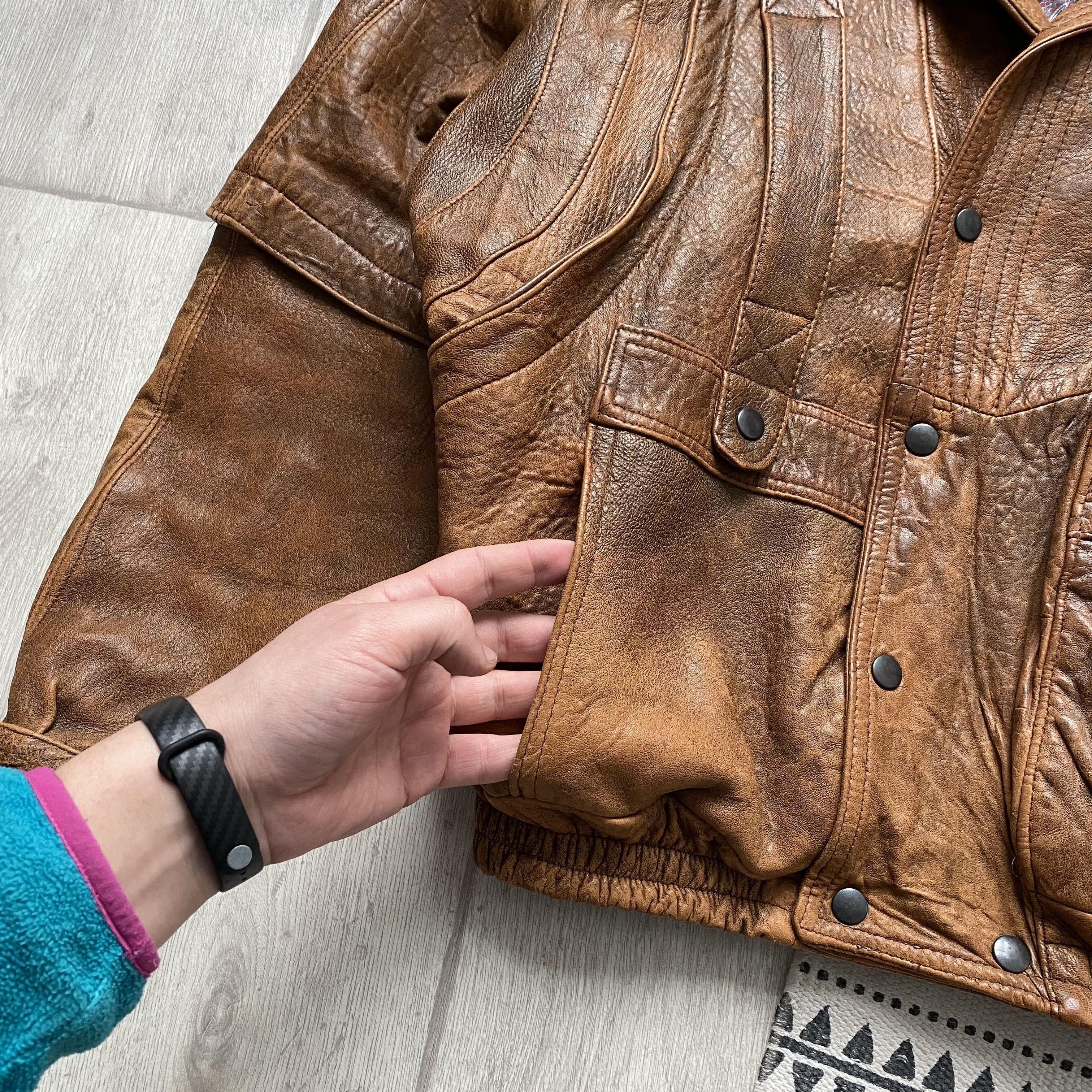 Genuine Leather Vintage 80s Leather Bomber Aviator Flight jacket Top Gun Size US M / EU 48-50 / 2 - 5 Thumbnail