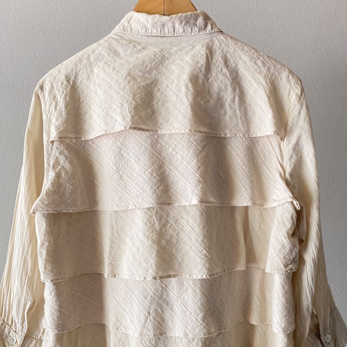 Designer × Japanese Brand A.T Ivory Tiered Ruffle Blouse Size L / US 10 / IT 46 - 10 Thumbnail