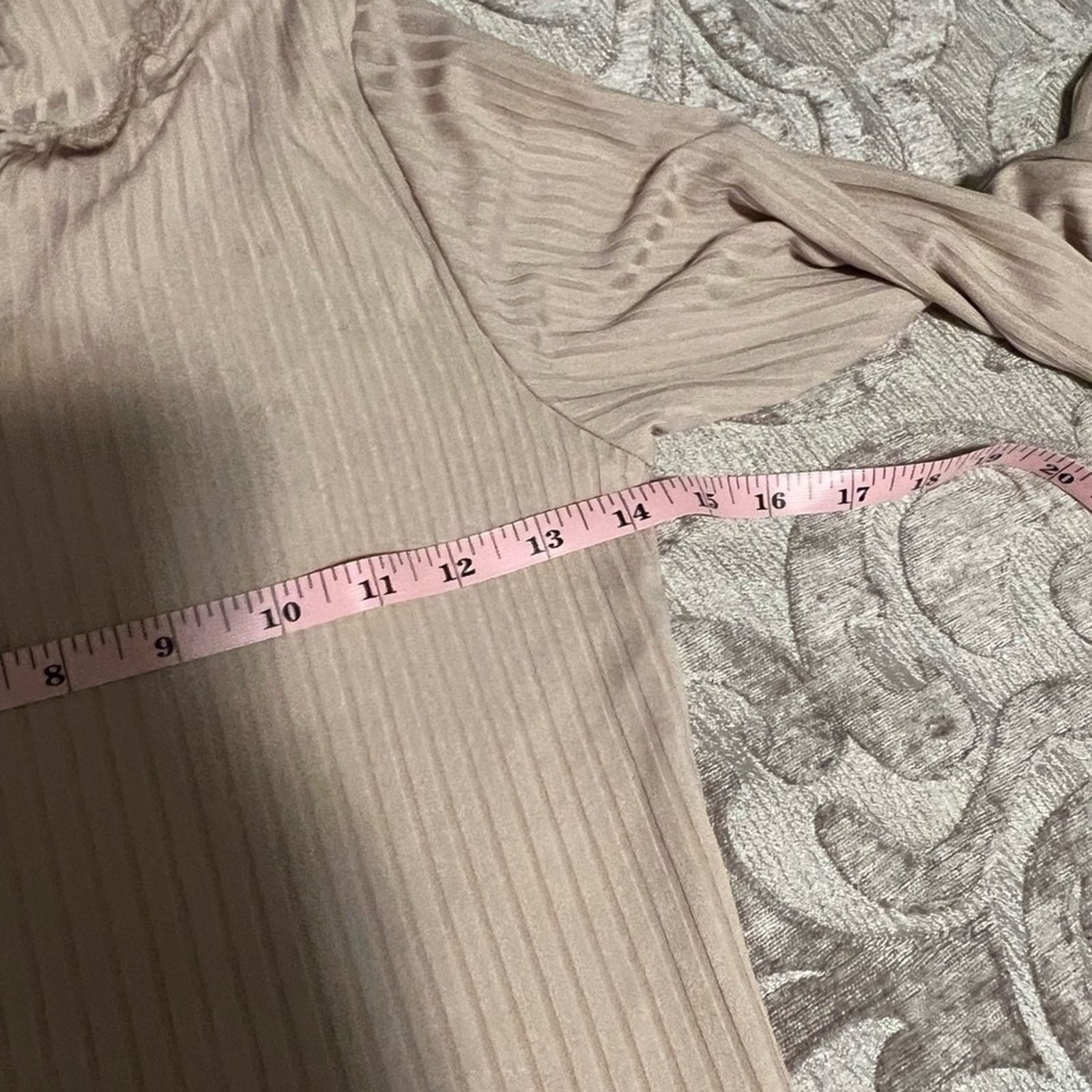 Boohoo Boohoo Camel Ribbed Collar Detail Long Sleeve Bodycon Size M / US 6-8 / IT 42-44 - 11 Thumbnail