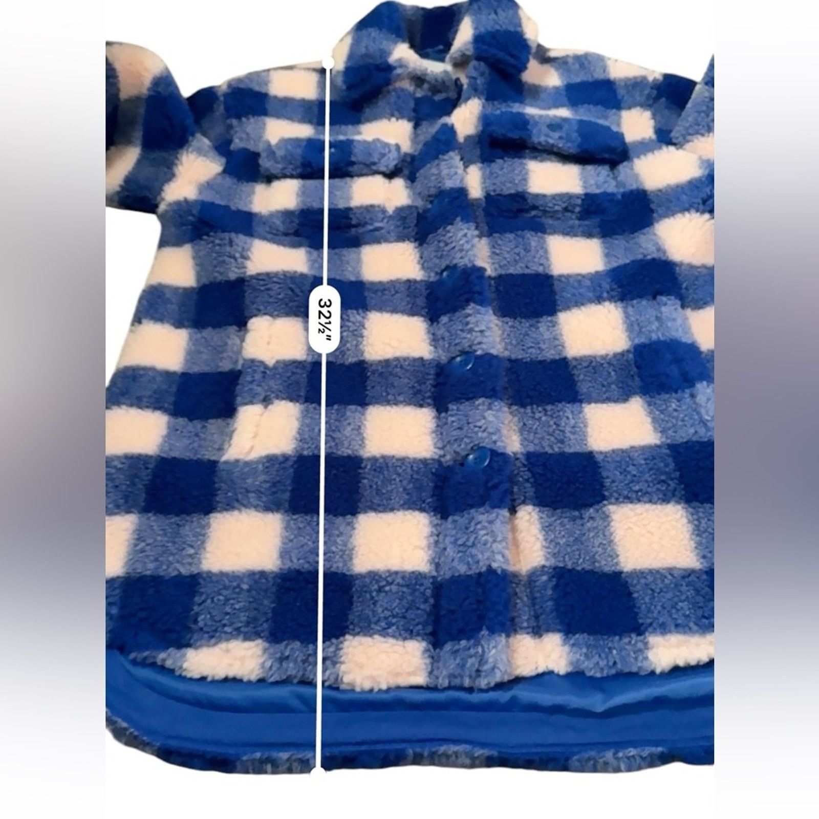 STAND STUDIO Stand Studio Sabi Oversized Blue & Pink Shacket Jacket Sz 32 Size XXS / US 00 / IT 34 - 10 Thumbnail