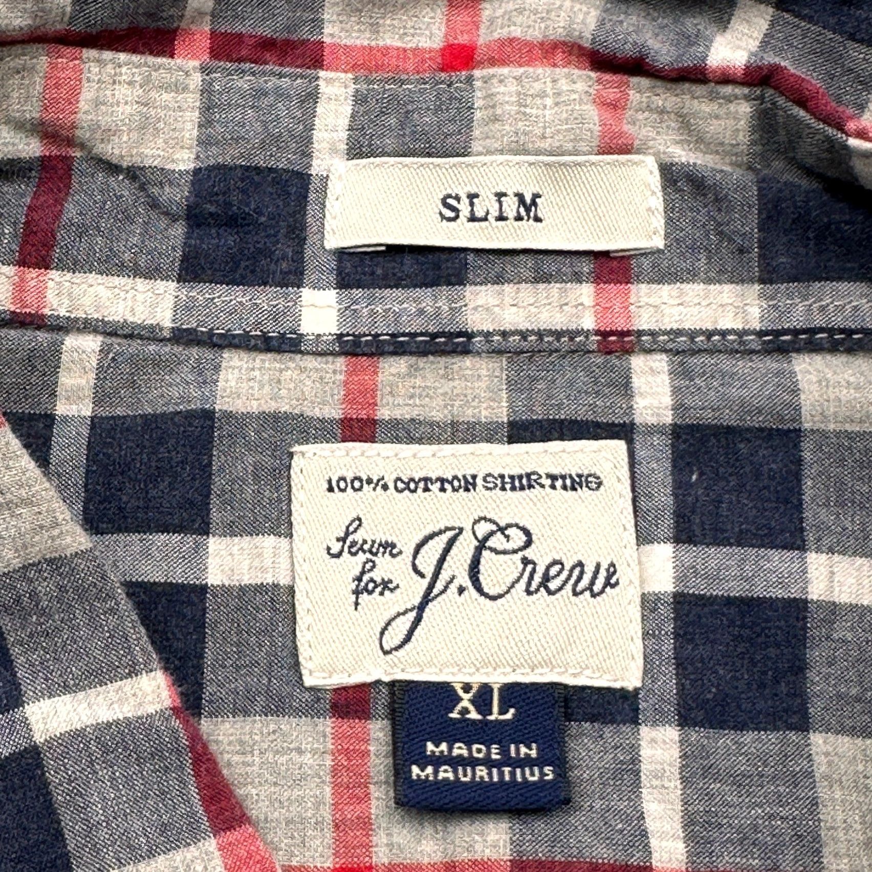 J.Crew J. Crew Black Red Plaid Long Sleeve Button-Down Shirt Mens XL Slim Cotton Size US XL / EU 56 / 4 - 2 Thumbnail