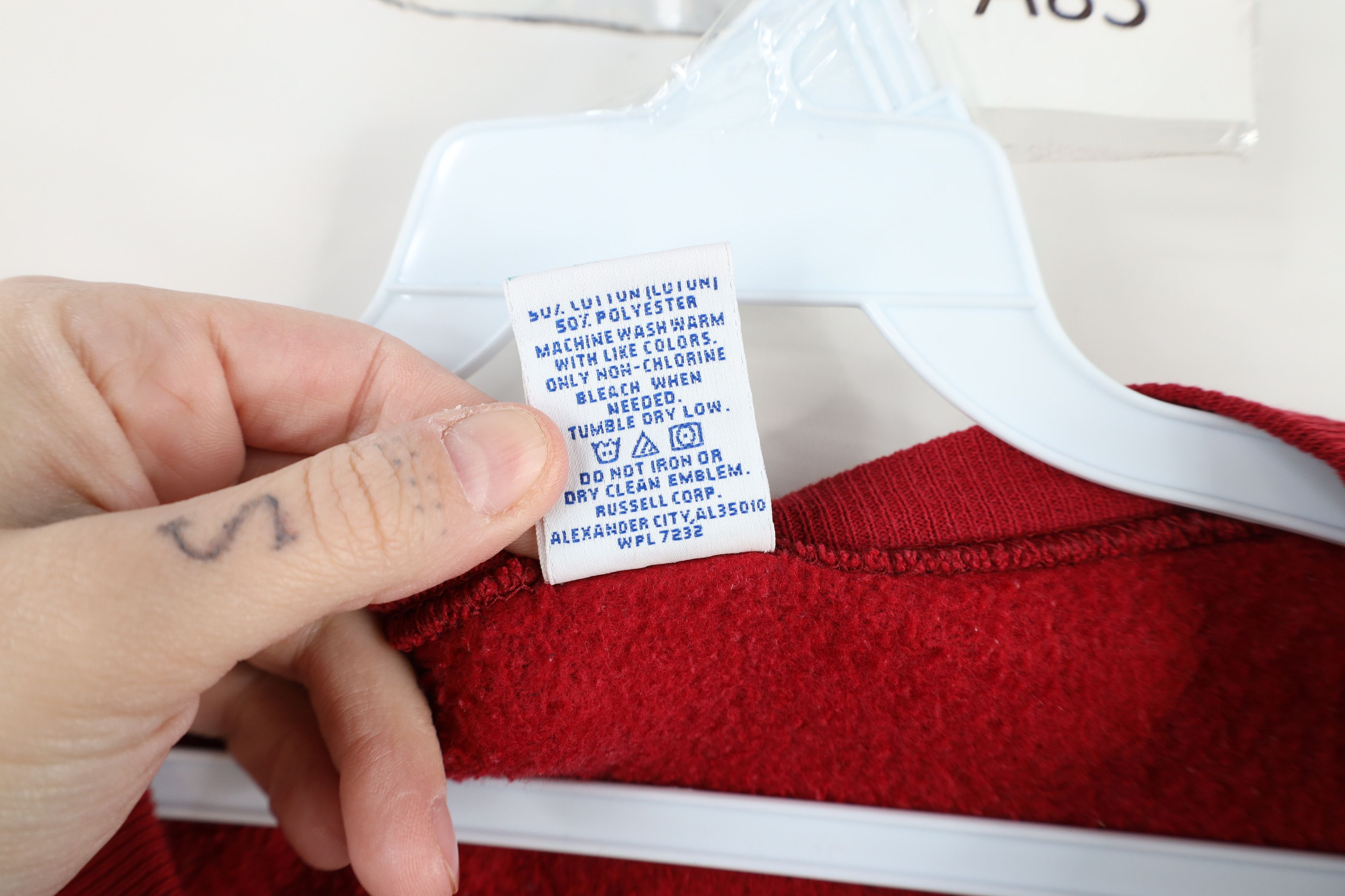 Russell Athletic × Vintage Vintage 90s Russell Athletic Blank Crewneck Sweatshirt Red Size US XXL / EU 58 / 5 - 9 Thumbnail