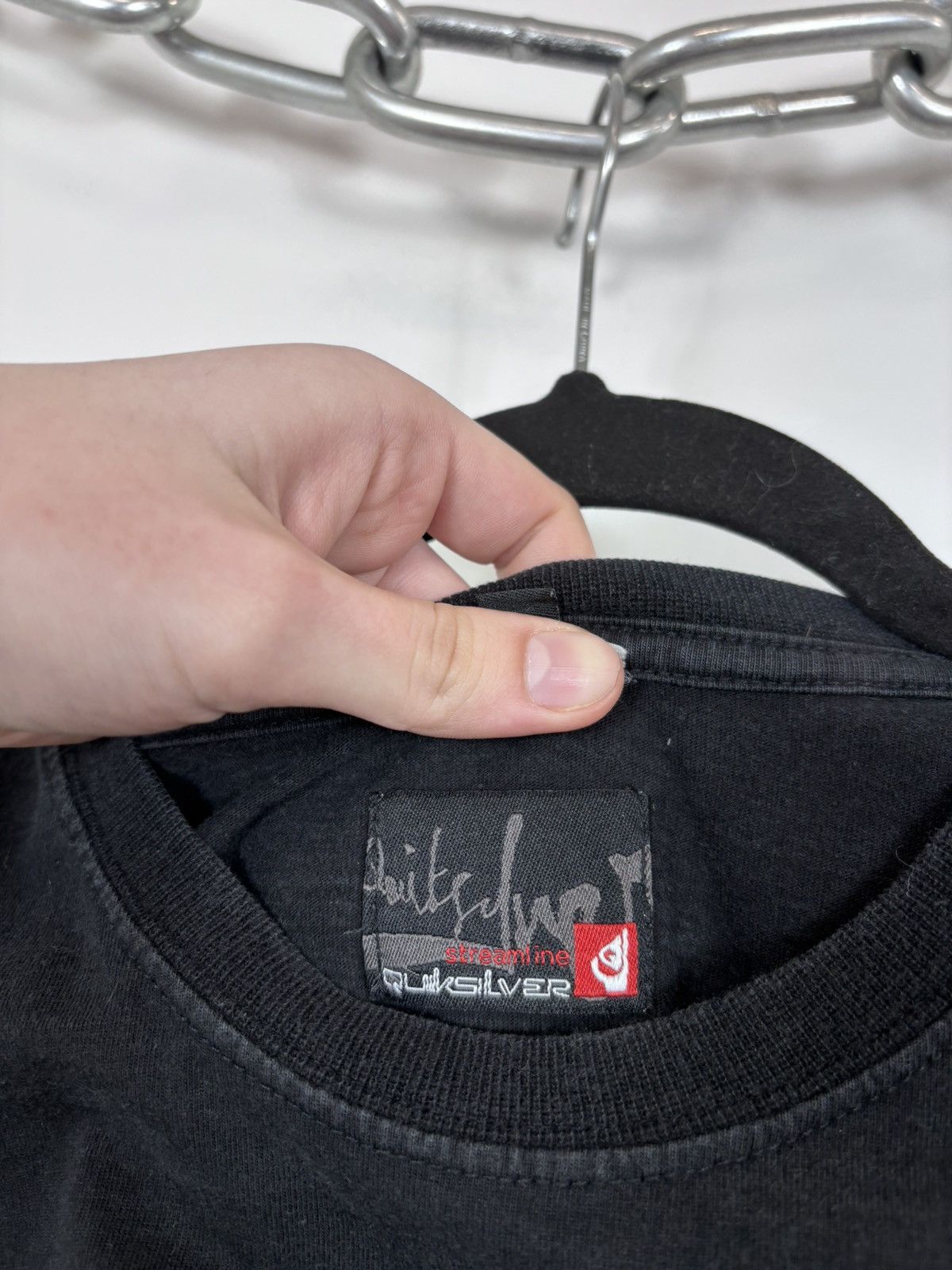 Quiksilver Vintage Quiksilver Australia Streamline Big Logo Black Tee Size US L / EU 52-54 / 3 - 11 Thumbnail