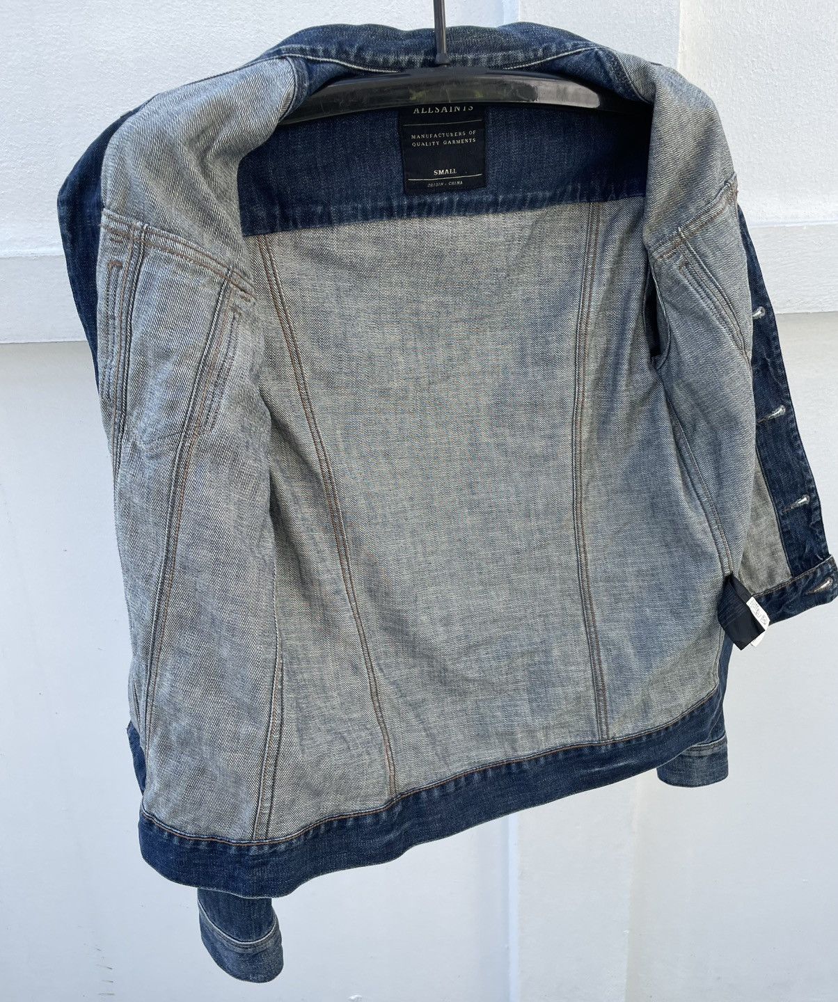 Allsaints AllSaints Colbert Denim Jacket S Indigo Faded Slim Trucker Size S / US 4 / IT 40 - 9 Thumbnail