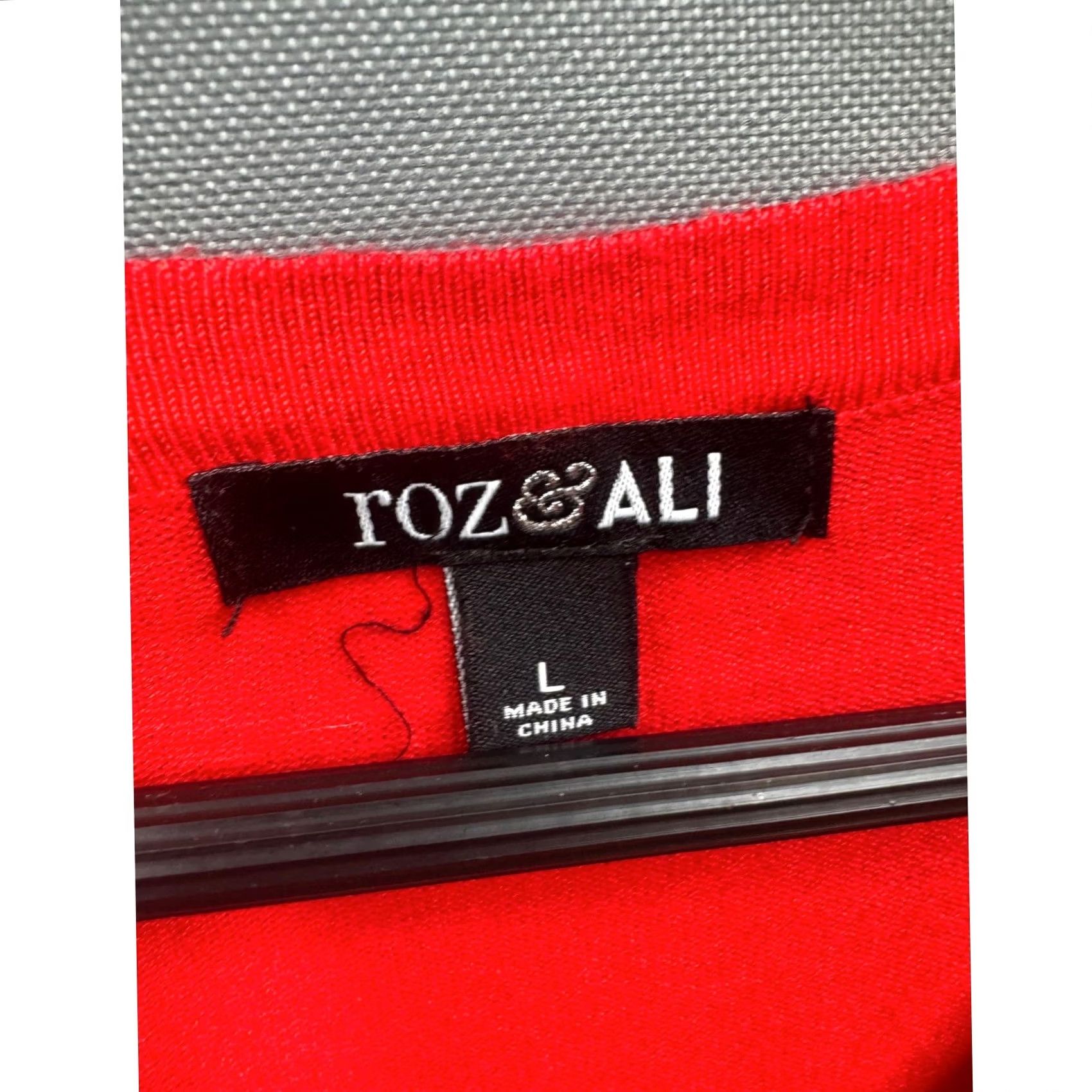 Vintage Roz & Ali Cardigan Womens Red 3/4 Sleeve Button Front Scoop Neck Large cardigan Size L / US 10 / IT 46 - 7 Thumbnail