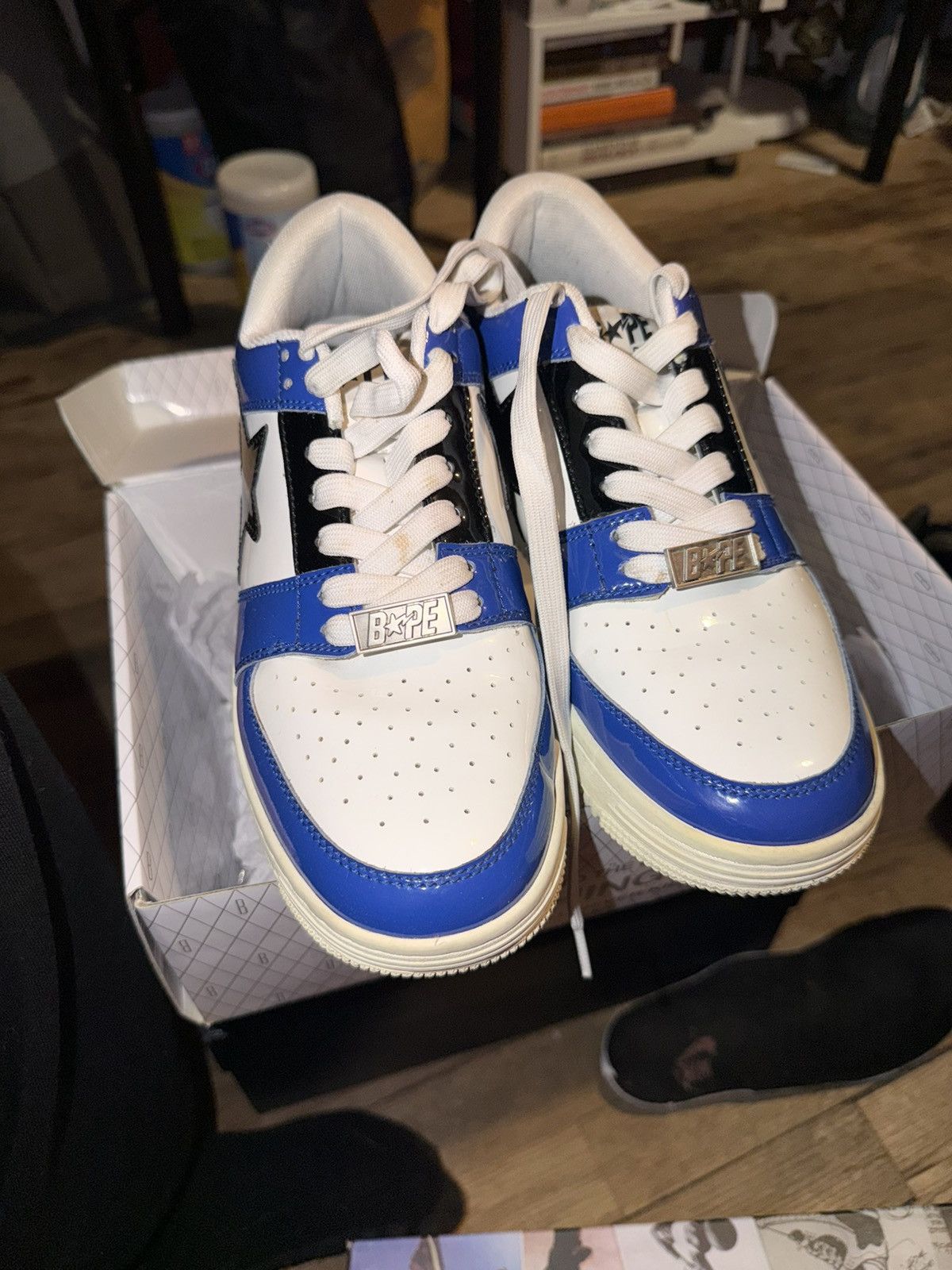 Bape BLUE WHITE AND BLUE BAPESTAS Size US 8 / EU 41 - 8 Thumbnail
