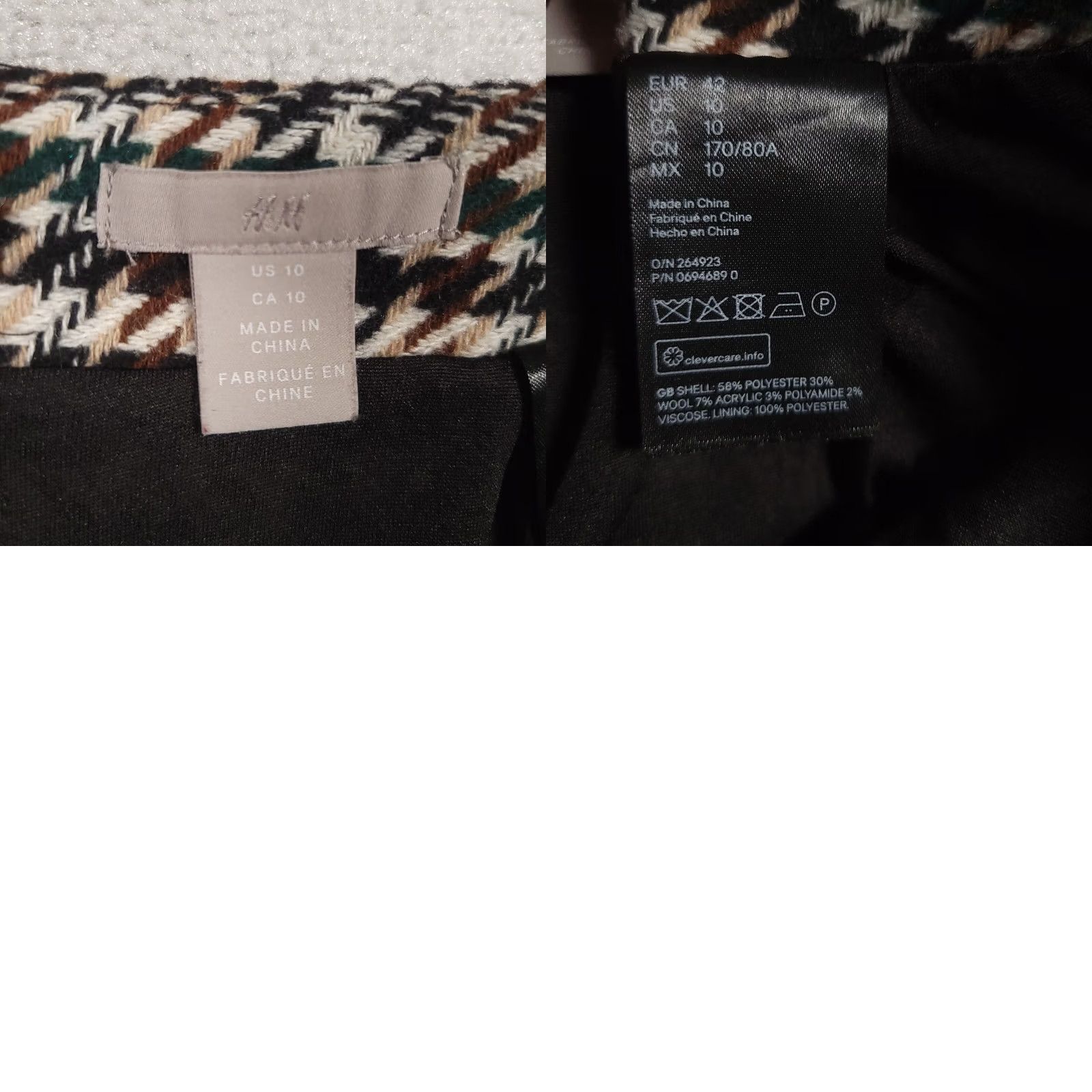 H&M H&M Mini Skirt Women's 10 Multi-color Knit Poly Wool Blend Short Lined Zip Skirt Mens? Size 32" / US 10 / IT 46 - 9 Thumbnail