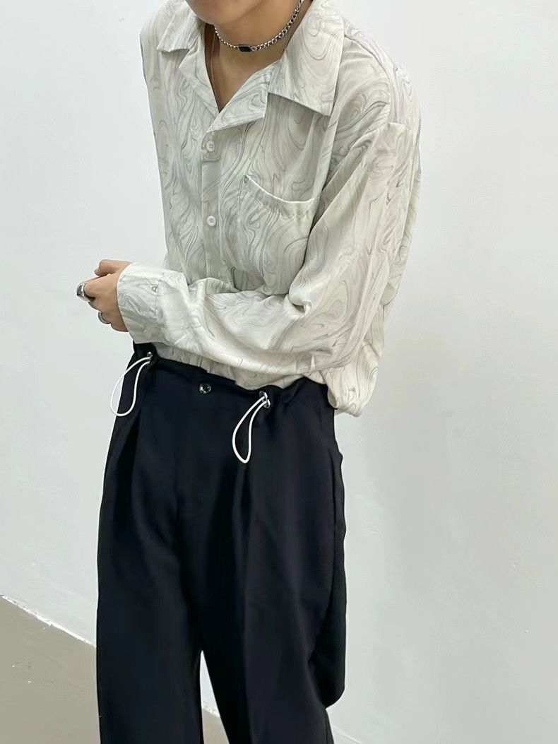 Japanese Brand × Vintage Vintage Wave Pattern Casual Loose Long Sleeve Shirt Size US M / EU 48-50 / 2 - 5 Thumbnail