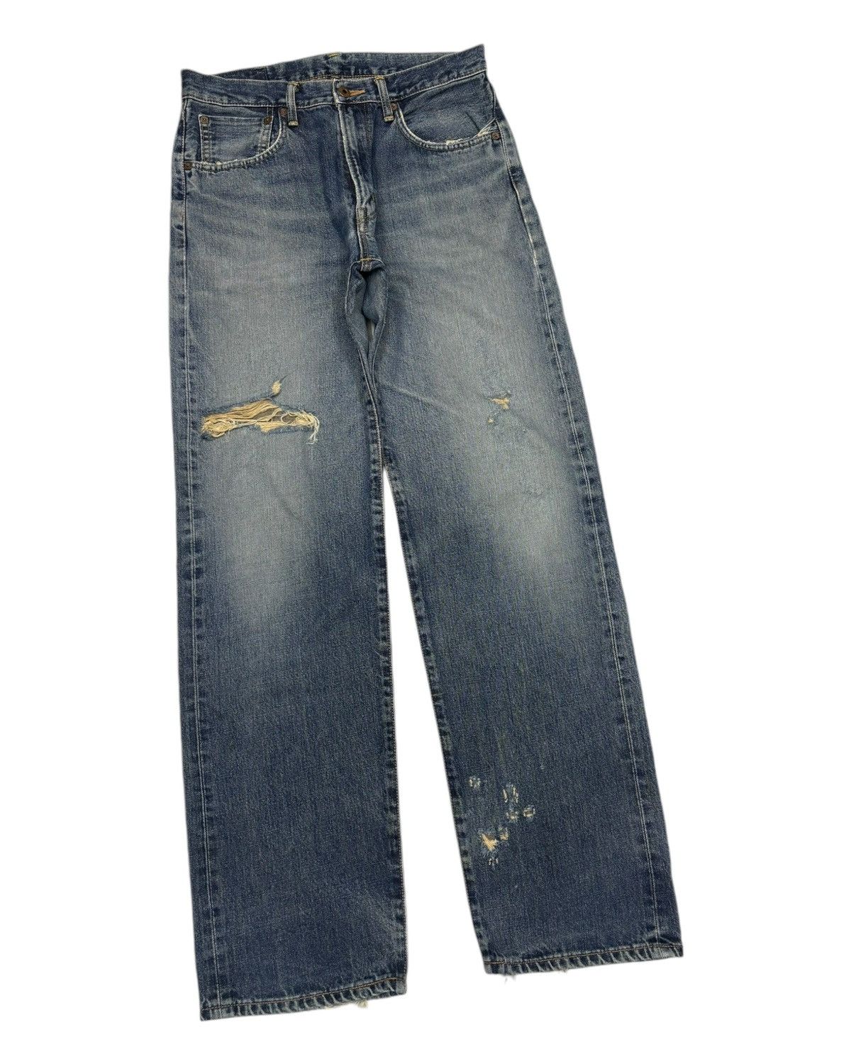 Kapital 🔥EDWIN 505x SELVEDGE BAGGY JEANS RIPPED DENIM JEANS Size US 30 / EU 46 - 5 Thumbnail
