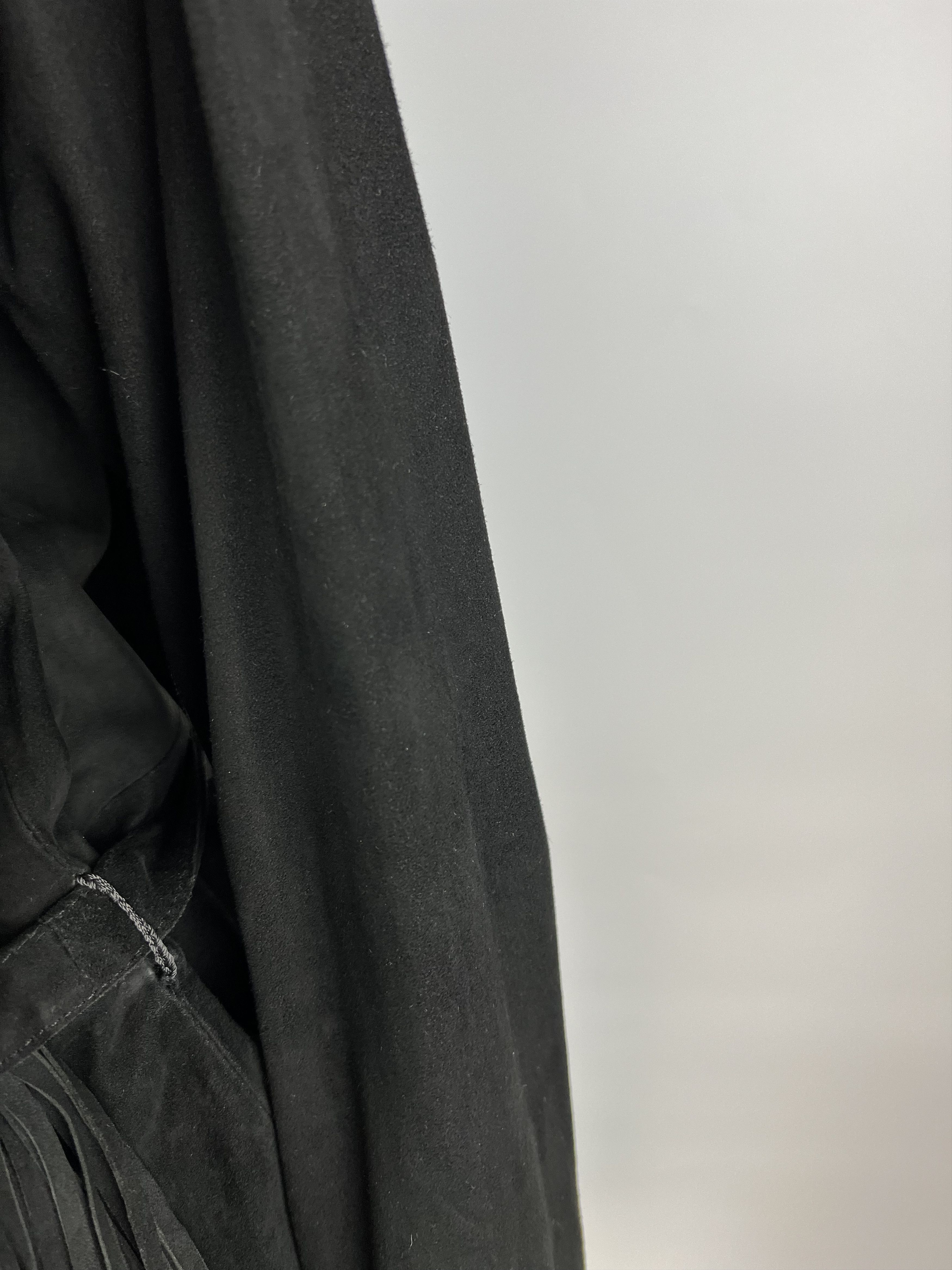 Other Uterque Black Suede Fringers Belted Jacket Size L Size L / US 10 / IT 46 - 7 Thumbnail