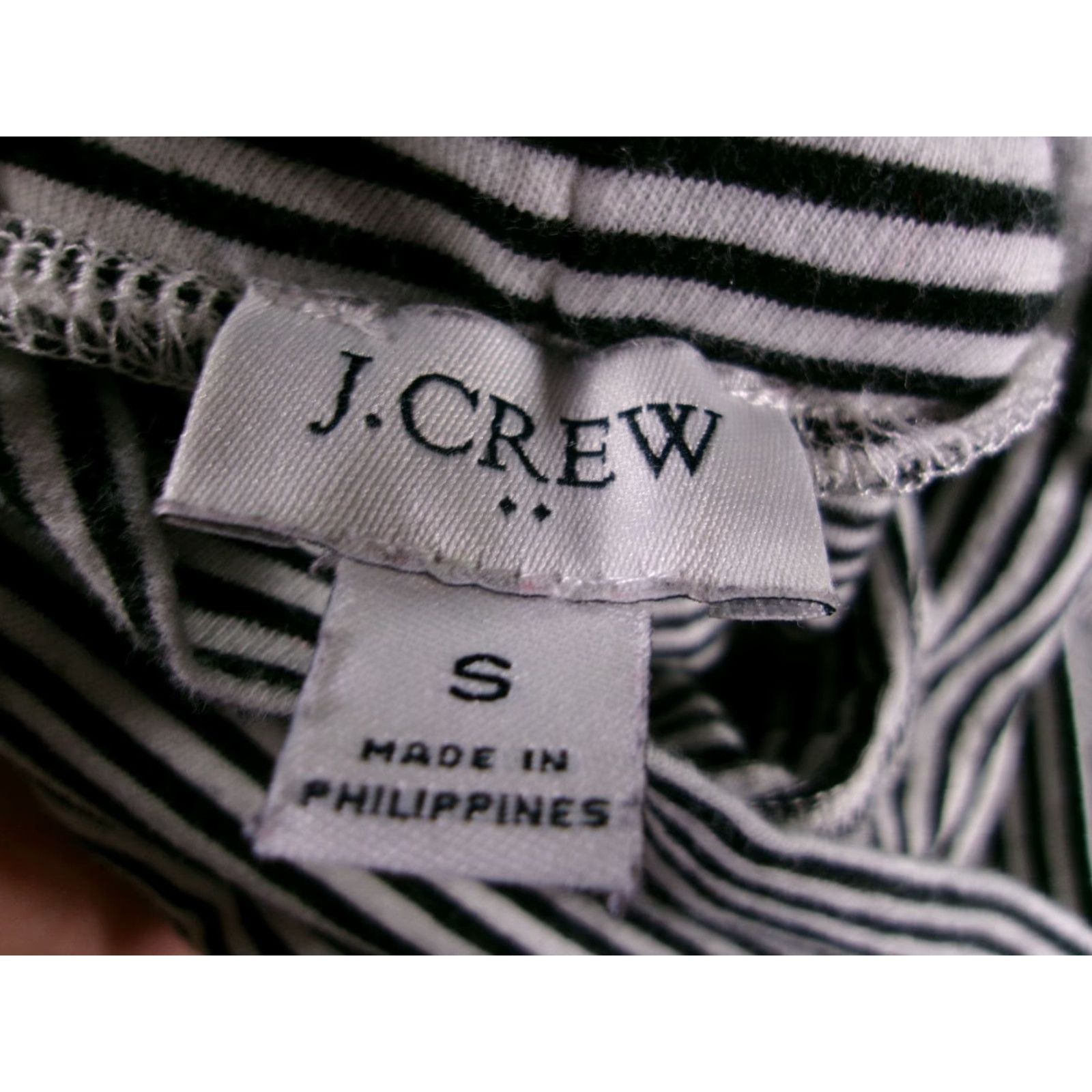 J.Crew J.CREW Turtleneck Womens S Black White Stripe 100% Cotton Slim Fit Long Sleeve Shirt Size S / US 4 / IT 40 - 6 Thumbnail
