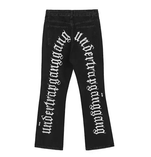 Jean vintage japanese style punk pants with print Size US 32 / EU 48 - 1 Thumbnail