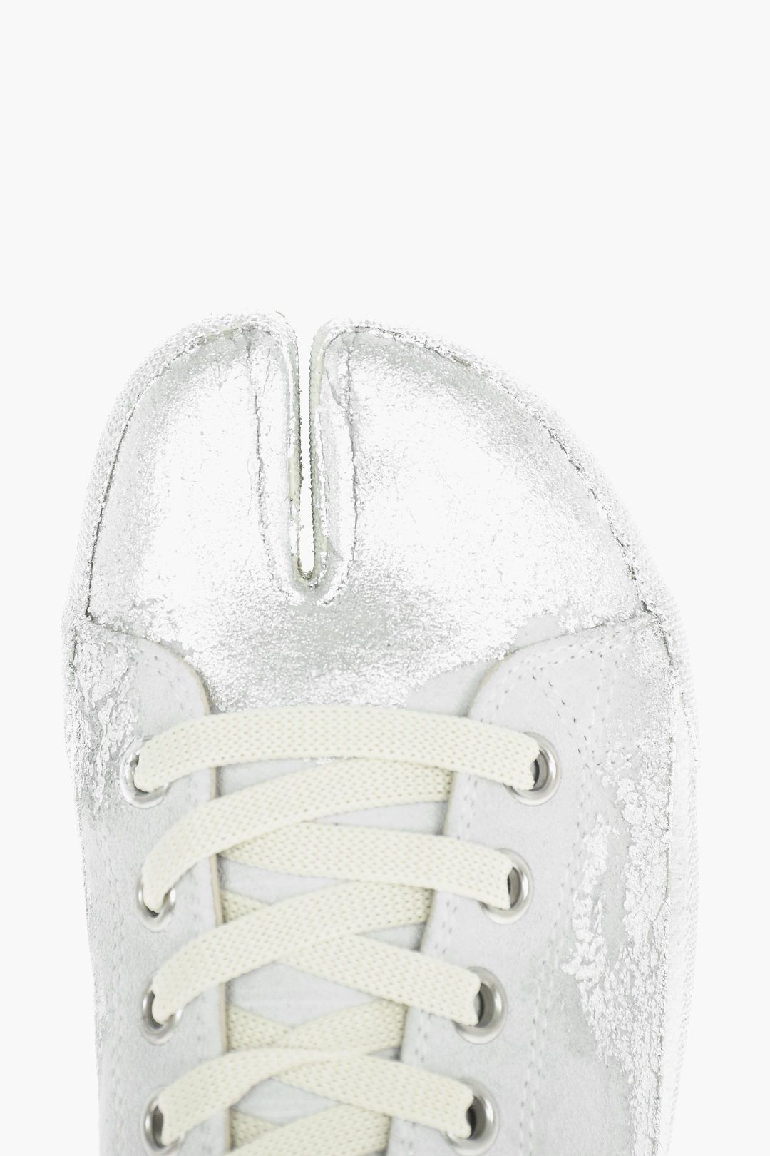 Maison Margiela o1y1124 Canvas Low-Top Sneakers In Light Grey & Silver Size US 7 / EU 40 - 4 Thumbnail