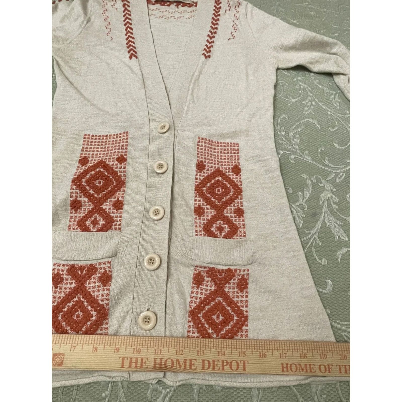 Vintage Twelfth Street By Cynthia Vincent Sweater Womens S White Embroidered Cardigan Size S / US 4 / IT 40 - 7 Thumbnail