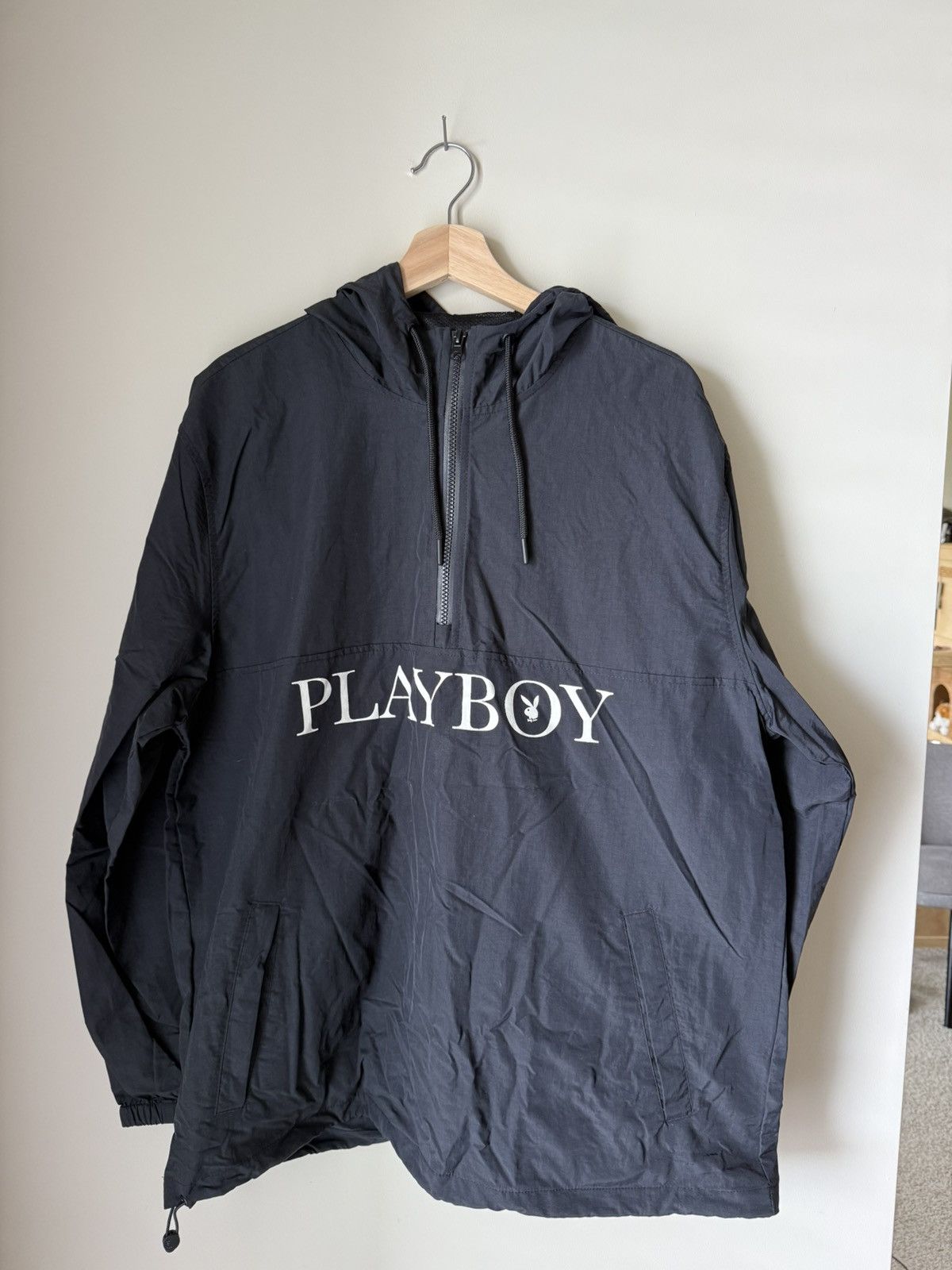 Pacsun × Playboy Playboy x Pacsun - Black Half Zip Raincoat (Offers Accepted) Size US L / EU 52-54 / 3 - 1 Thumbnail