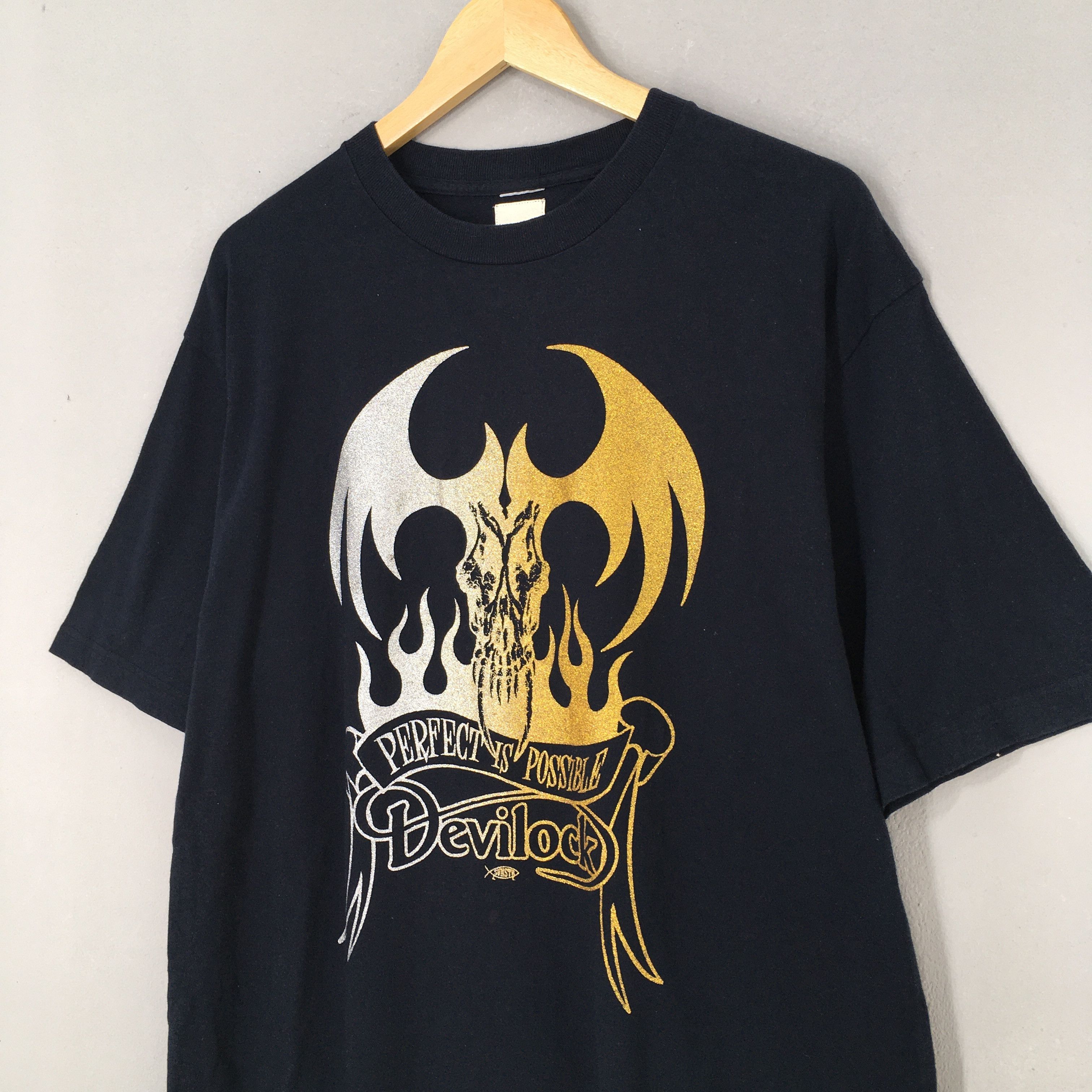Devilock × Japanese Brand Vintage Devilock Japanese Streetwear Black Tshirt Xlarge Size US XL / EU 56 / 4 - 3 Thumbnail