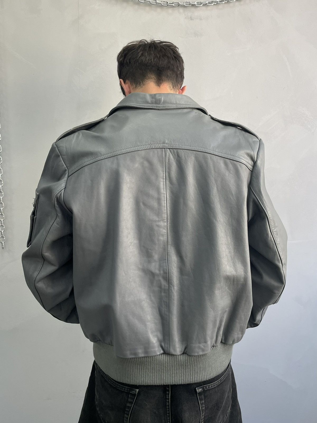 Schott Leather aviation leather bomber jacket 90s schott jacket Size US L / EU 52-54 / 3 - 12 Thumbnail
