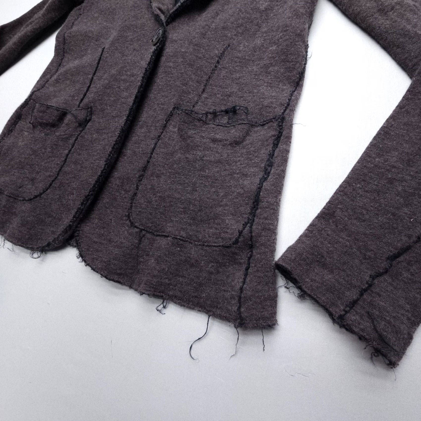 MAJESTIC FILATURES Majestic Filatures Blazer XS Gray Cotton Cashmere Unstructured Button Front Womens Regular Short Jacket Solid Knit 90s Preppy Style Size XS / US 0-2 / IT 36-38 - 6 Thumbnail