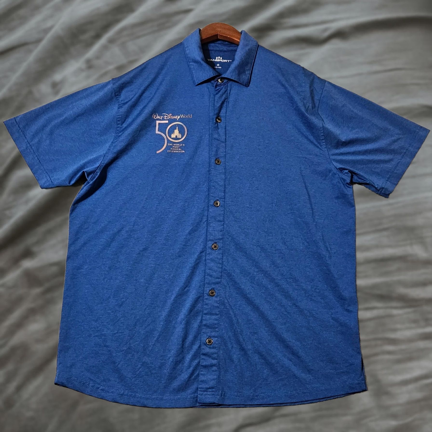 Disney Disney Shirt Mens M Blue Parks Cast Member Exclusive 50th Anniversary Button Size Size US M / EU 48-50 / 2 - 1 Thumbnail
