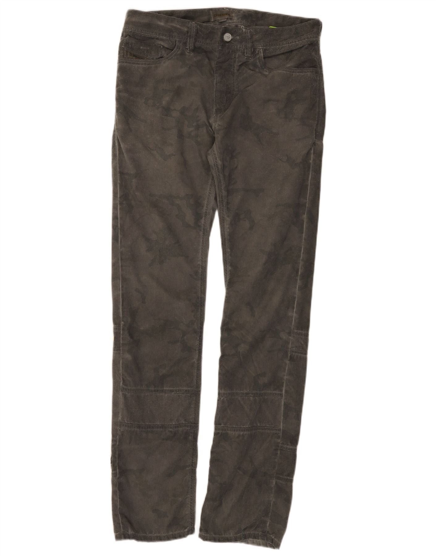 Diesel Womens Slim Casual Trousers W28 L31 Grey Camouflage Polyeste Size 24" / US 00 / IT 34 - 1 Thumbnail