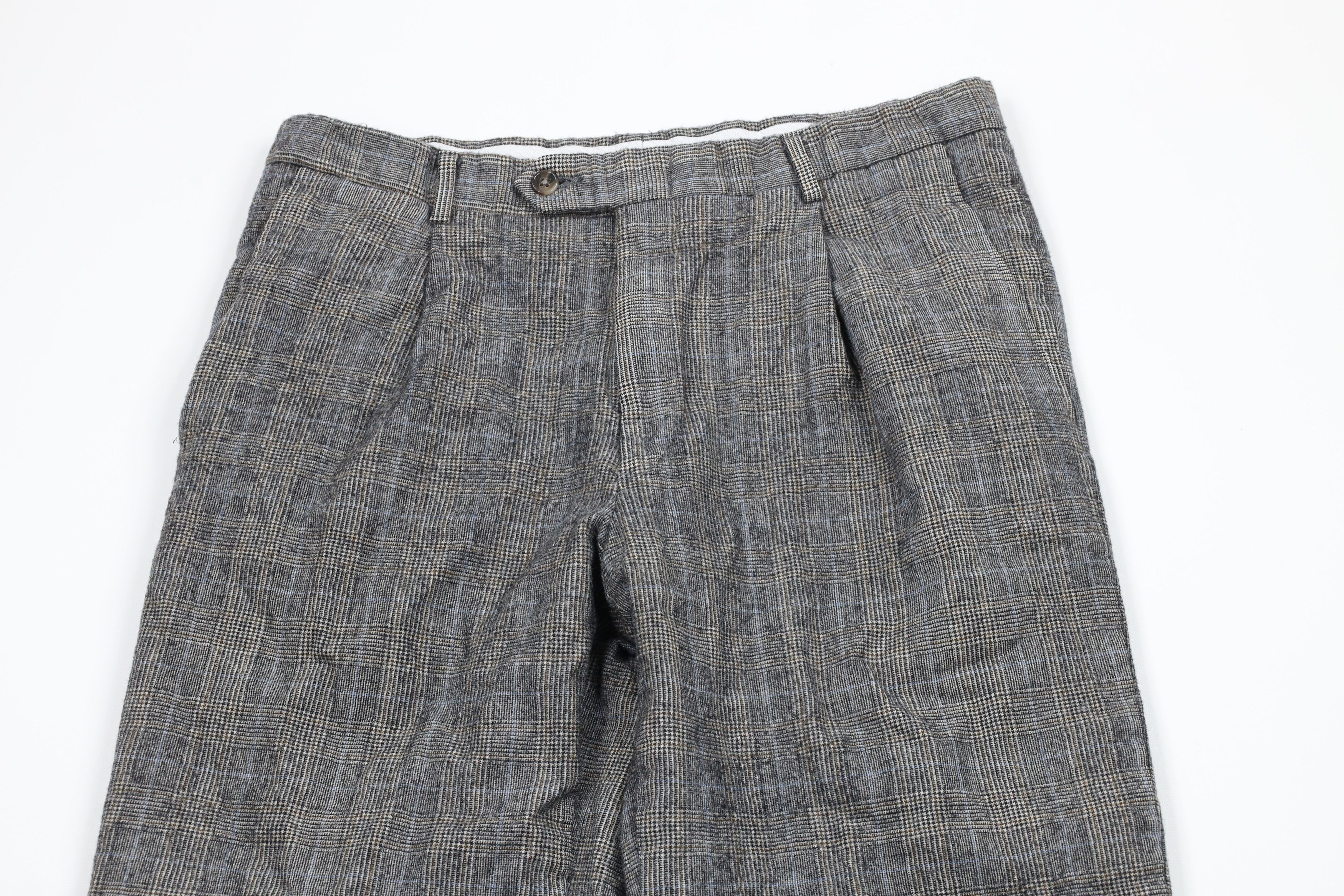 Vintage Vintage 90s Streetwear Wool Pleated Chino Pants Houndstooth Size US 32 / EU 48 - 2 Thumbnail