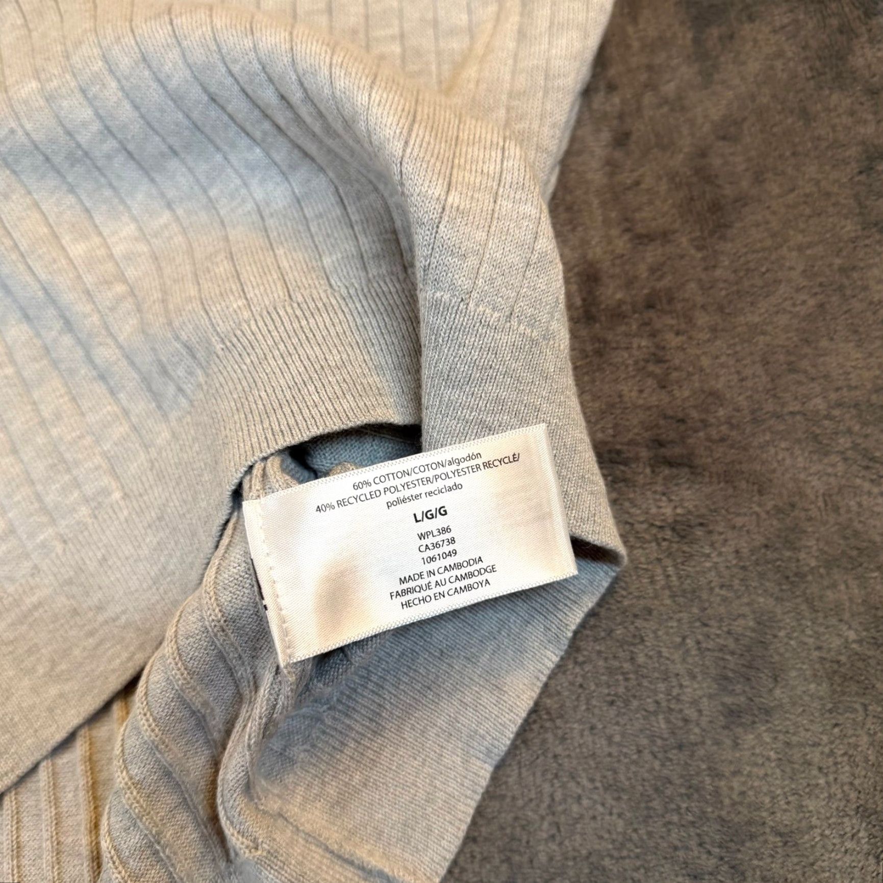 Haggar VINTAGE Haggar HF10187 Polo Shirt Ribbed Knit V-Neck Grey Mens Large NWT Size US L / EU 52-54 / 3 - 6 Thumbnail