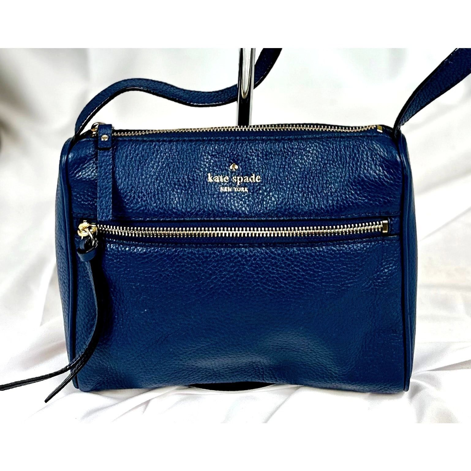 Kate Spade Kate Spade Pebbled Leather Top Zip Crossbody Sapphire Size ONE SIZE - 6 Thumbnail
