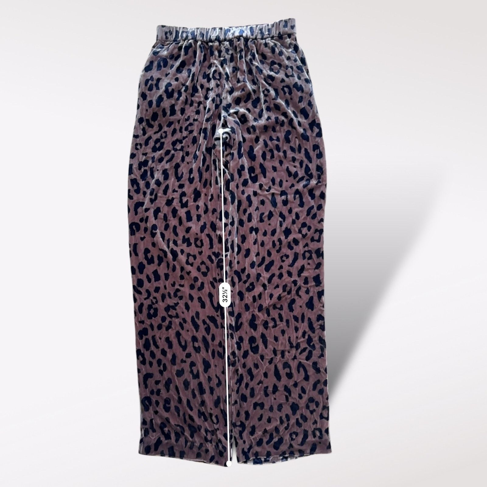 Tibi Tibi Cheetah Velvet Pant Rosewood/Navy Size S Indie Sleaze Size 29" - 7 Thumbnail