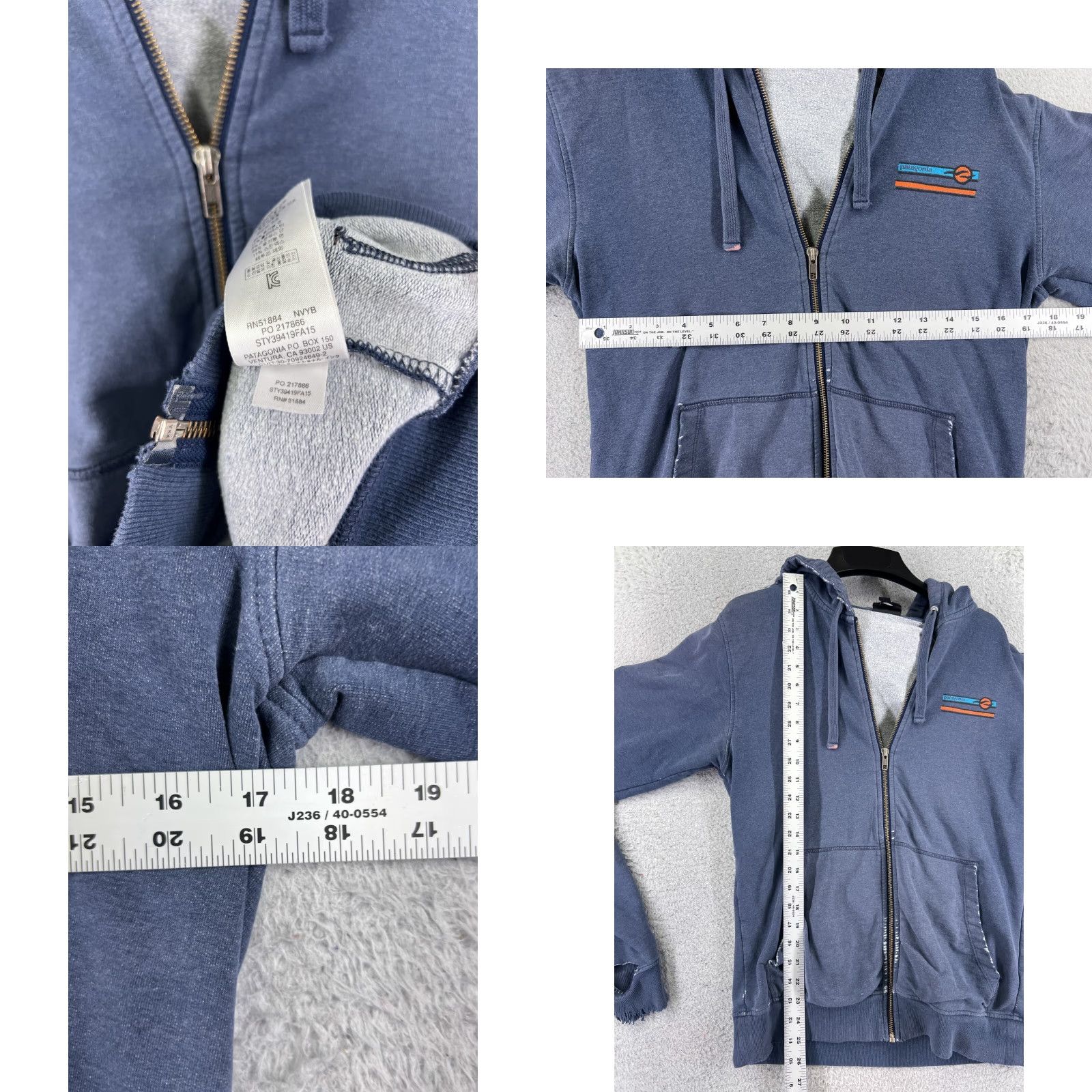 Patagonia Patagonia Hoodie Mens Small Blue DESTROYED Glacier Waves Midweight Full Zip Size US S / EU 44-46 / 1 - 8 Thumbnail